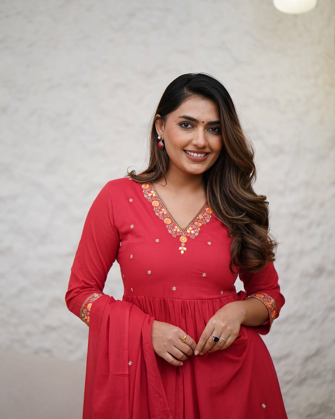 Ceremony Wear Red Color Viscose Chanderi With Embroidery Work Beautiful Kurta Set