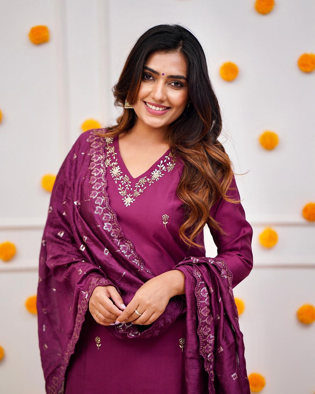 Wedding Wear Wine Color Viscose Chanderi With Embroidery Work Beautiful Kurta Set