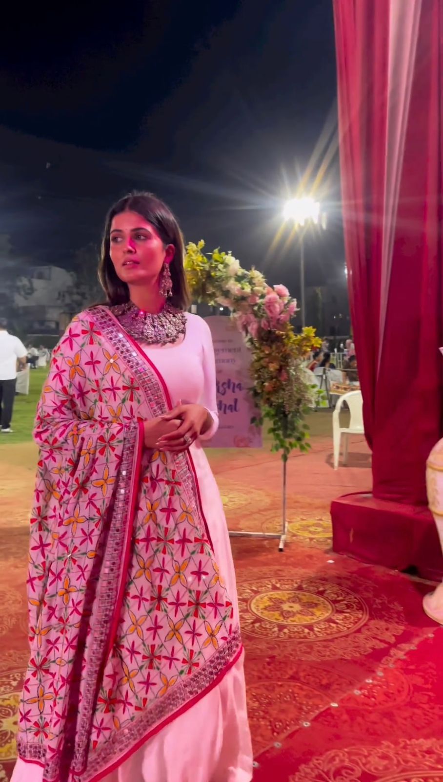 Attractive White Color Gown With Multi Work Dupatta