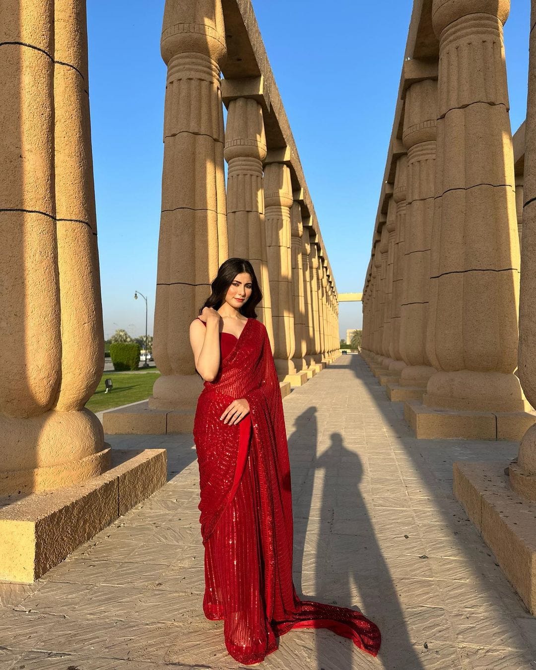 Demanding Sequence Work Red Color Saree