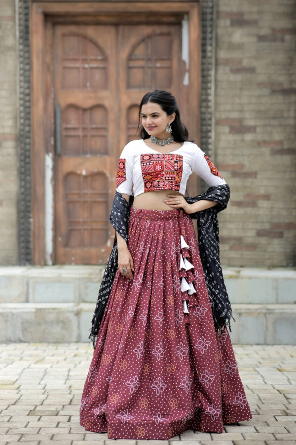 Traditional Wear Maroon Color Digital Print Lehenga Choli