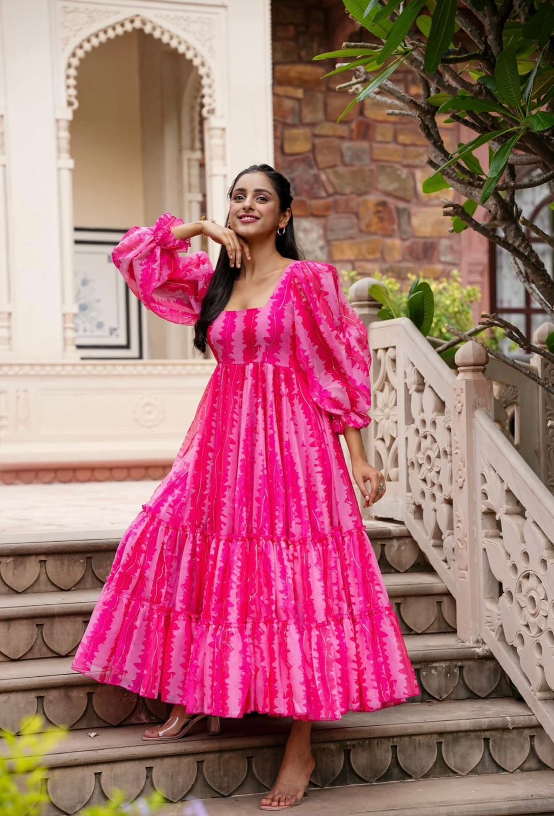 one piece dress pink Dressing Up | PINK One Shoulder Maxi Dress With Open Back Detail