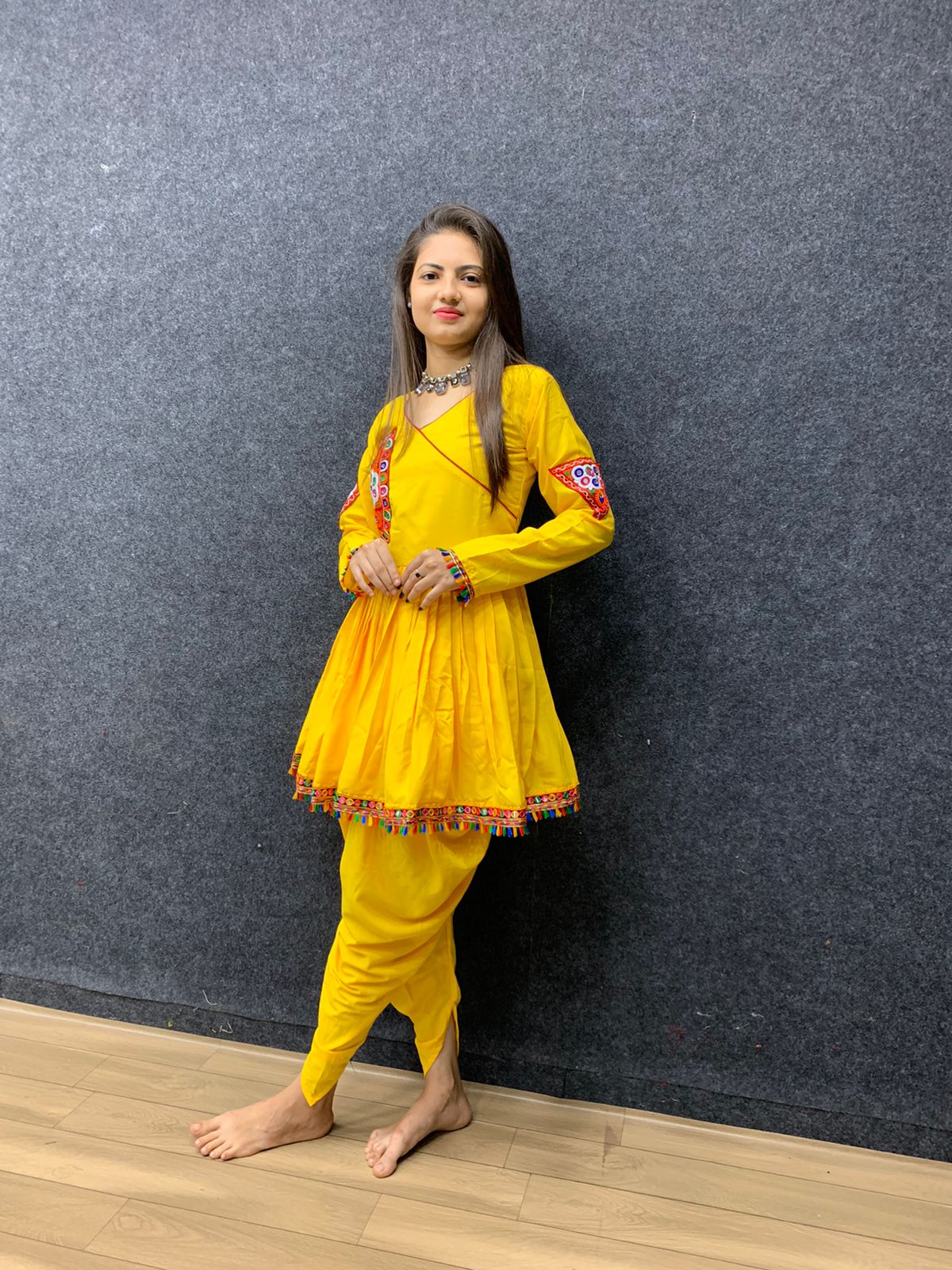 Navratri Special Yellow Color Kediyu With Dhoti