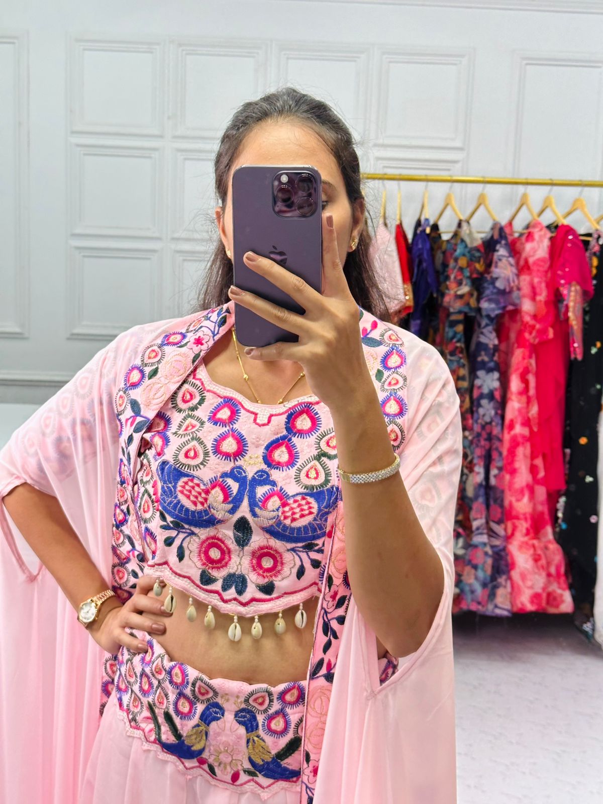 Glorious Light Pink Color Sharara Top With Shrug