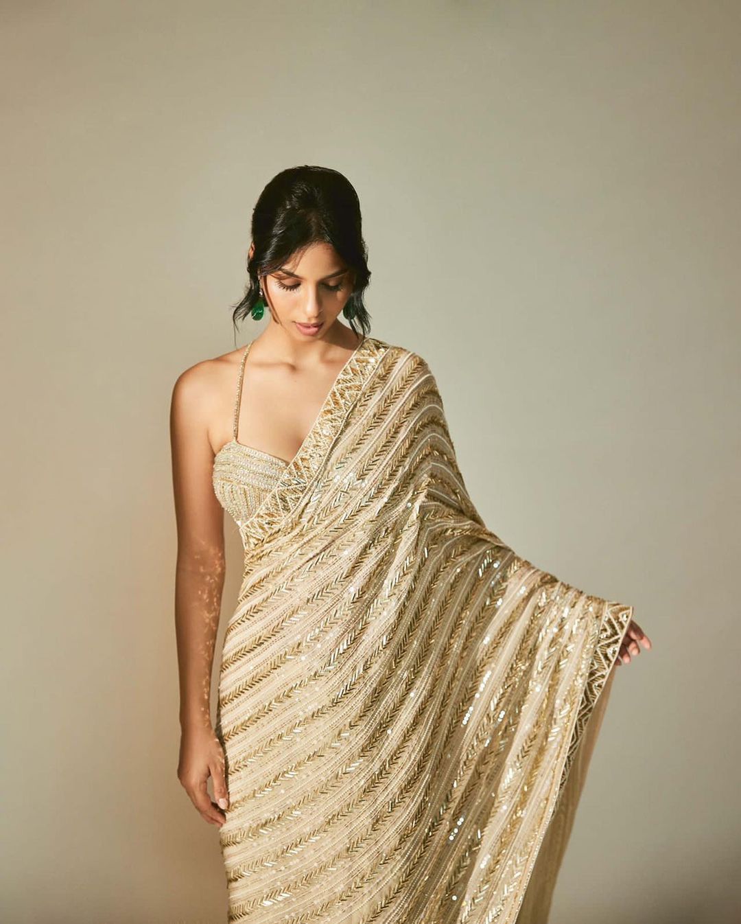 White Color Sequence Tone Embroidered Work Saree