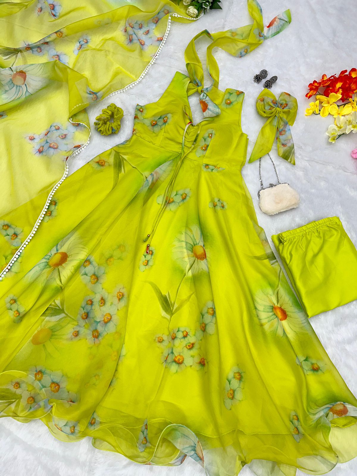 lemon green color dress Bashira Lemon Green Maxi Dress