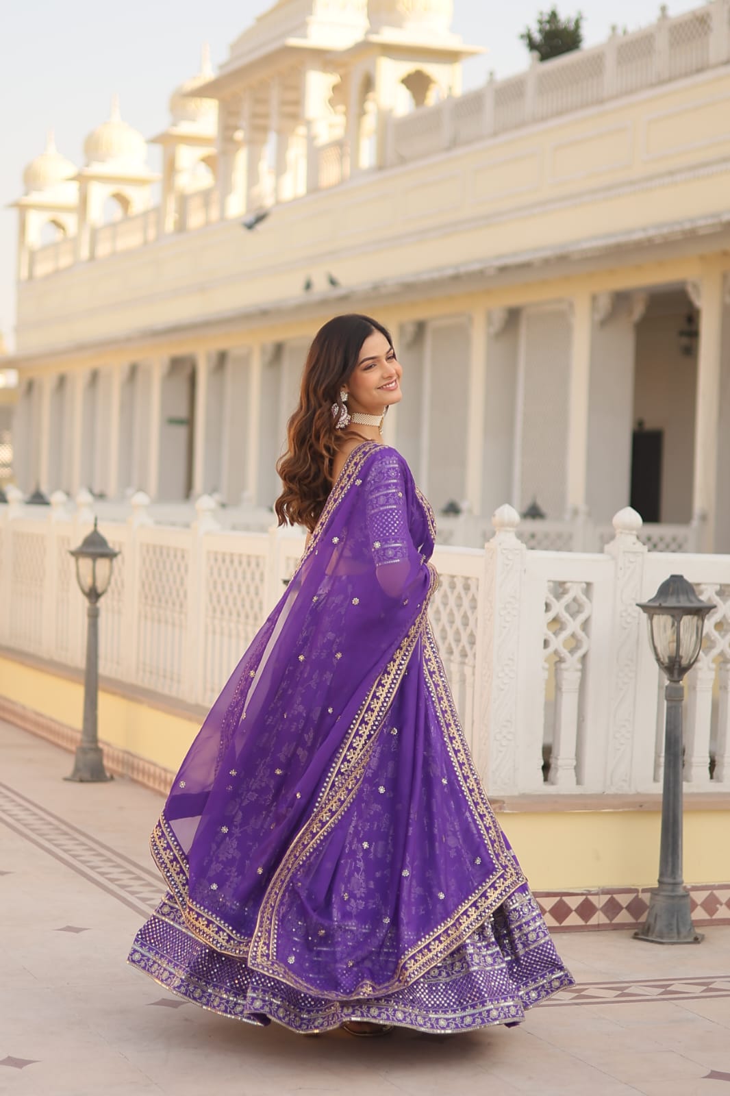 Wedding Wear Purple Color Embroidered Work Lehenga Choli