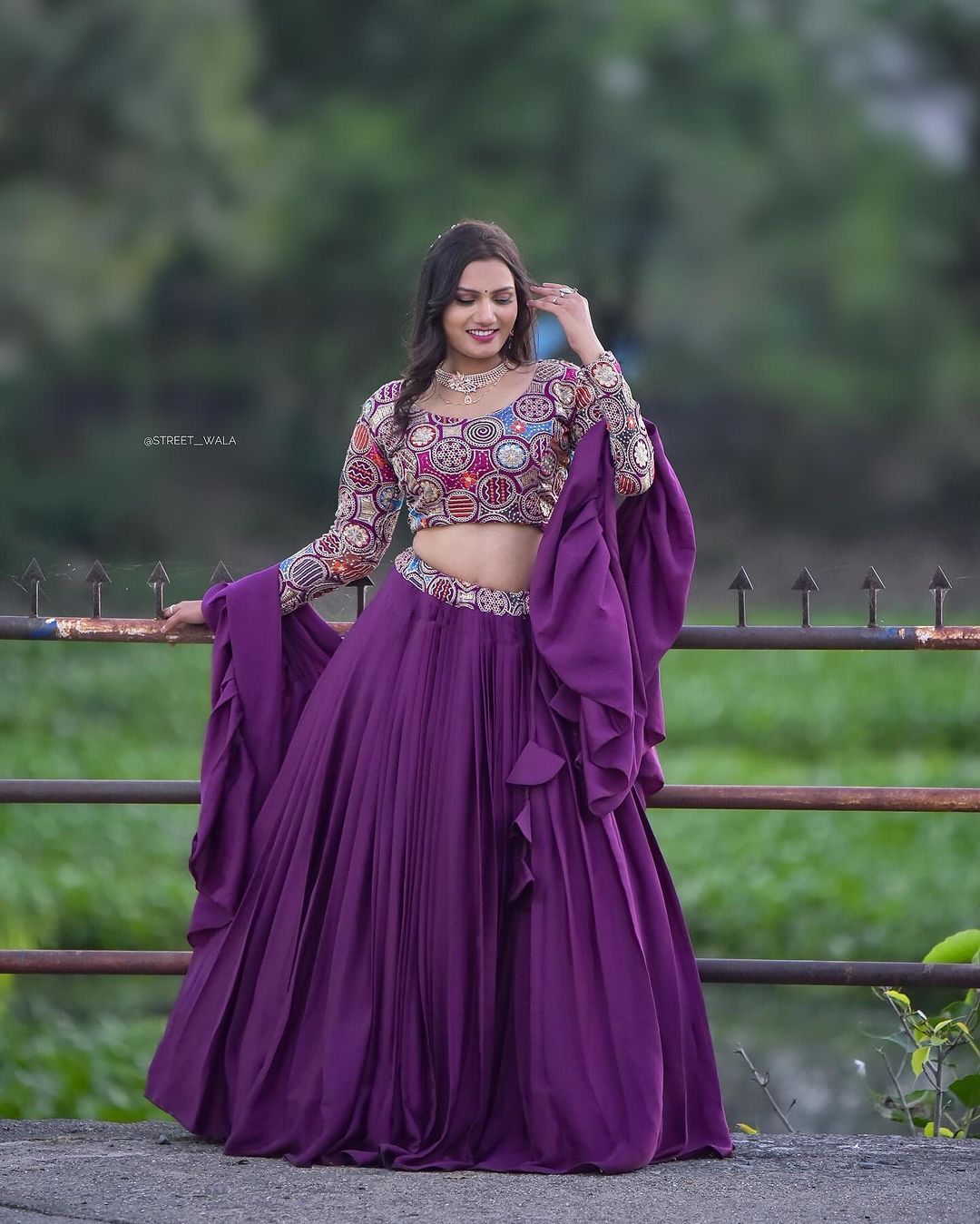 Outstanding Wine Color Plain Lehenga With Work Blouse – Vastra Shop