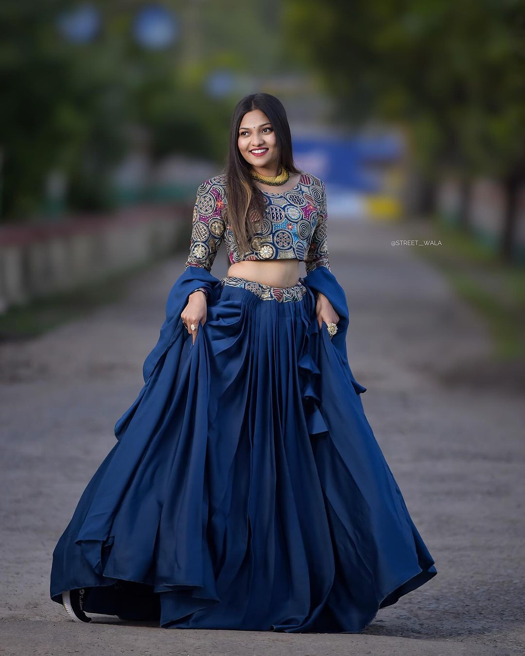 Heavy Blouse For Lehenga Outstanding Blue Color Plain Lehenga With