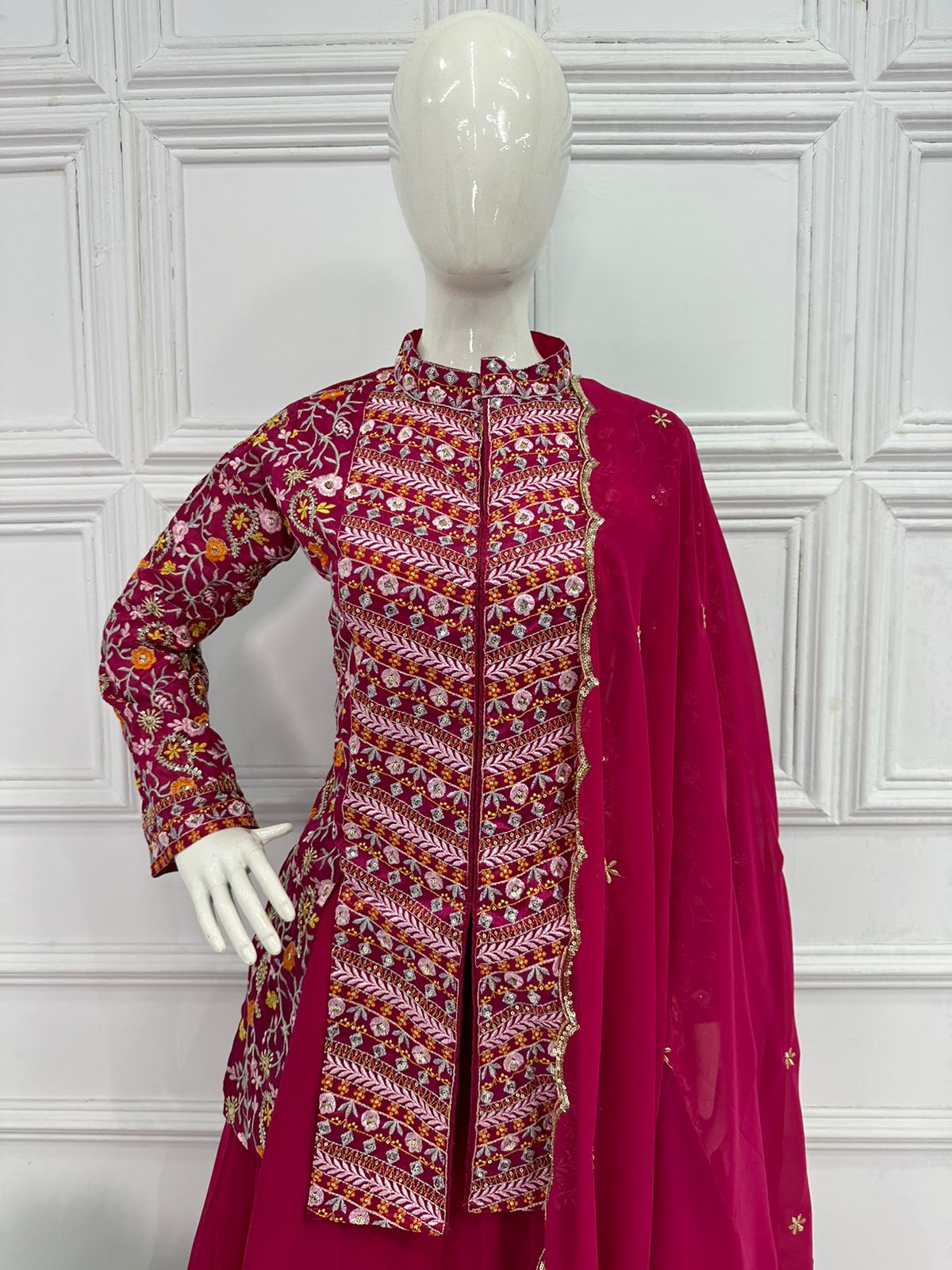 Beautiful Ceremony Wear Pink Color Lehenga With Koti