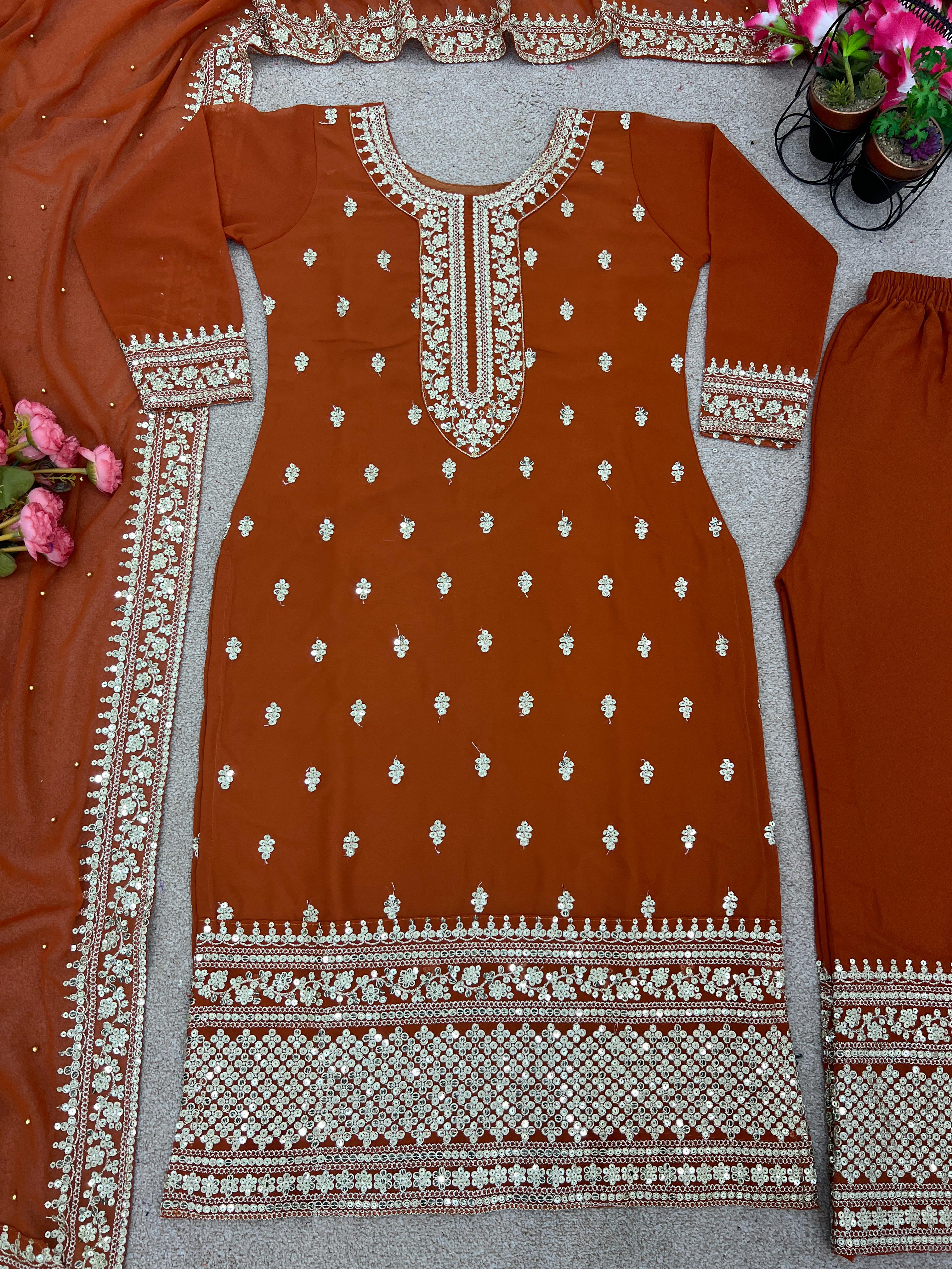 Mesmerizing Work Brown Color Palazzo Suit