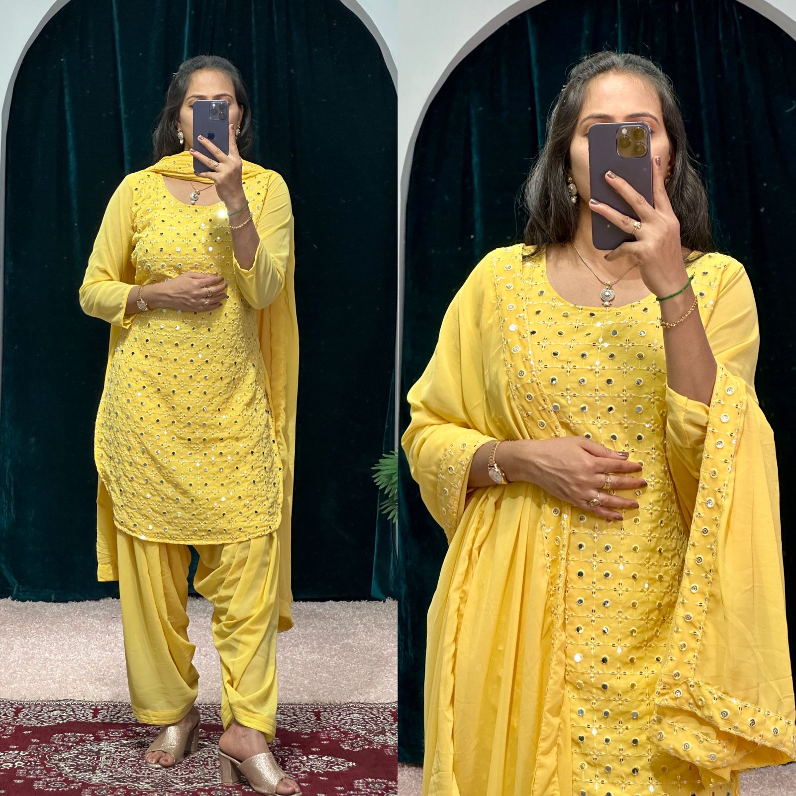 Charming Embroidered Work Yellow Color Patiala Suit