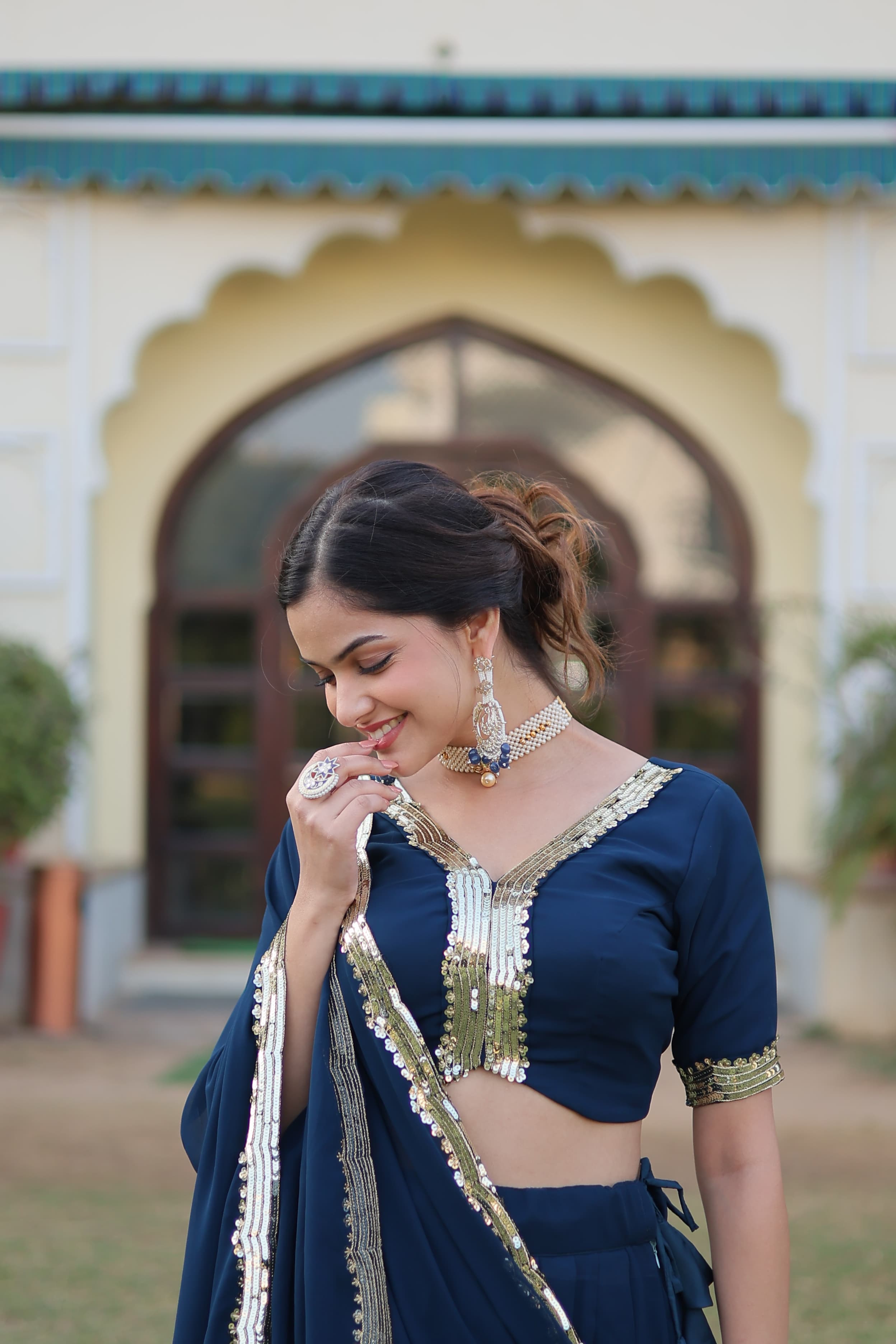 Captivating Sequence Work Navy Blue Color Lehenga Choli