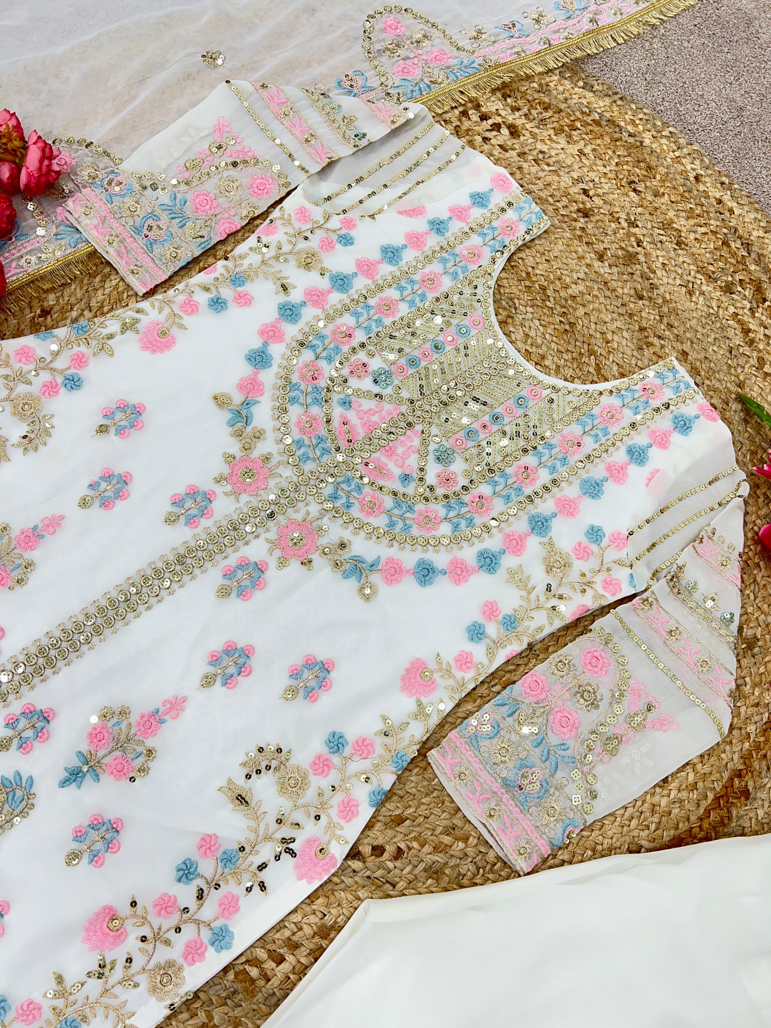 Fantastic White Sequence Work Salwar Suit