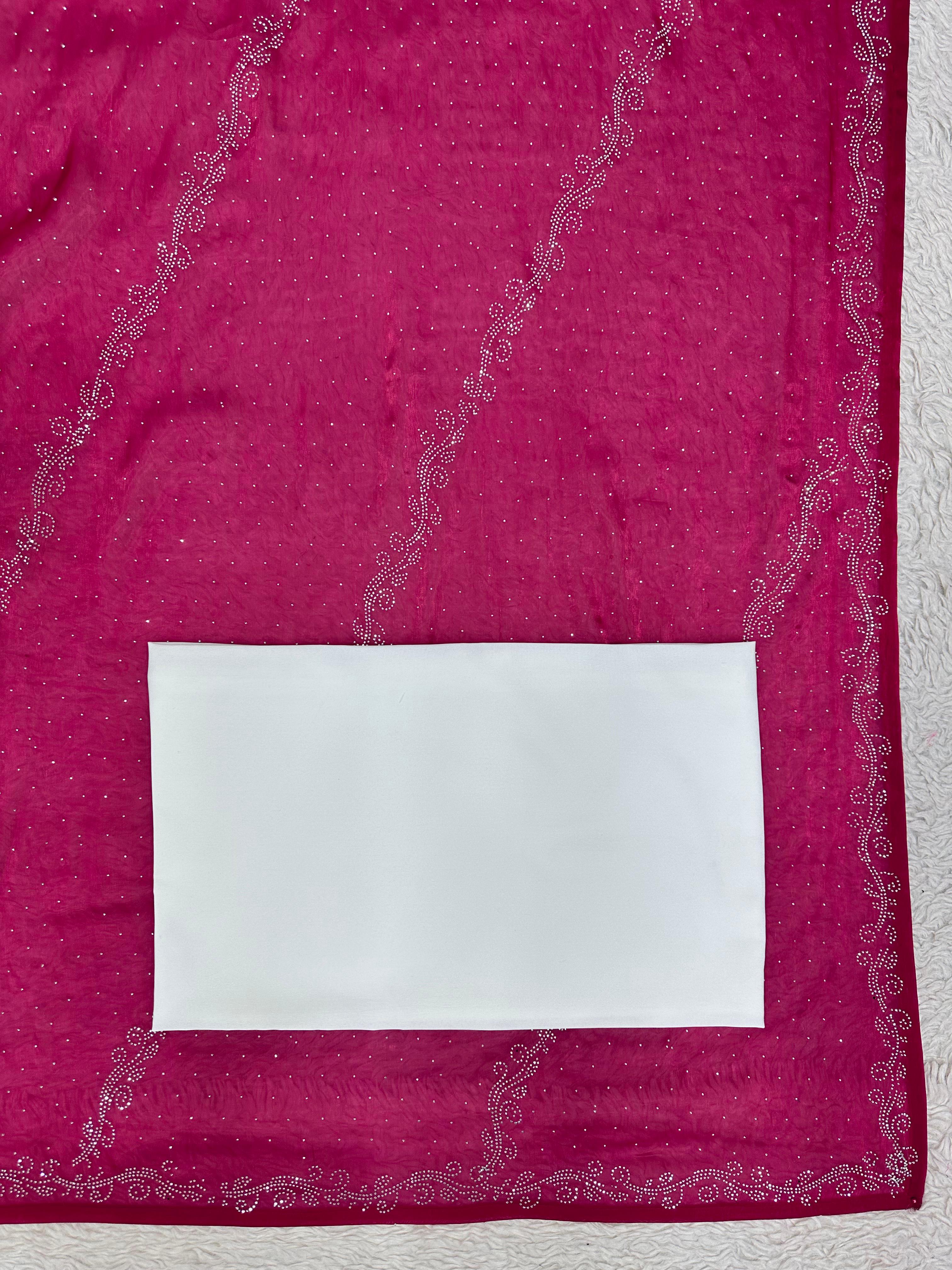 Embellished Work Wine Color Party Wear Saree