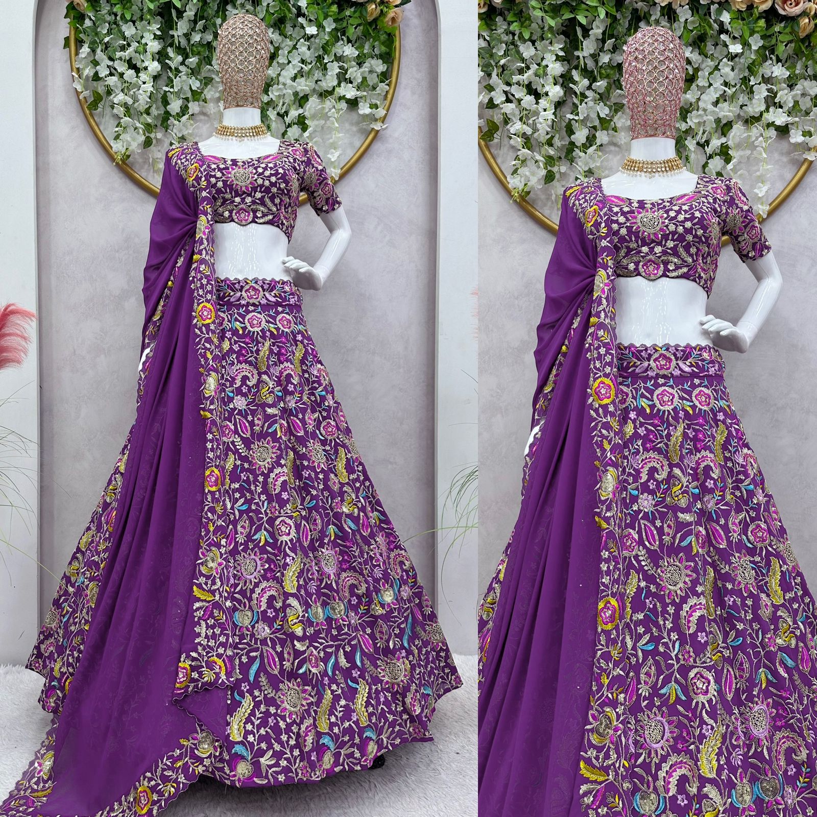 Admiring Purple Color Sequence Work Lehenga Choli