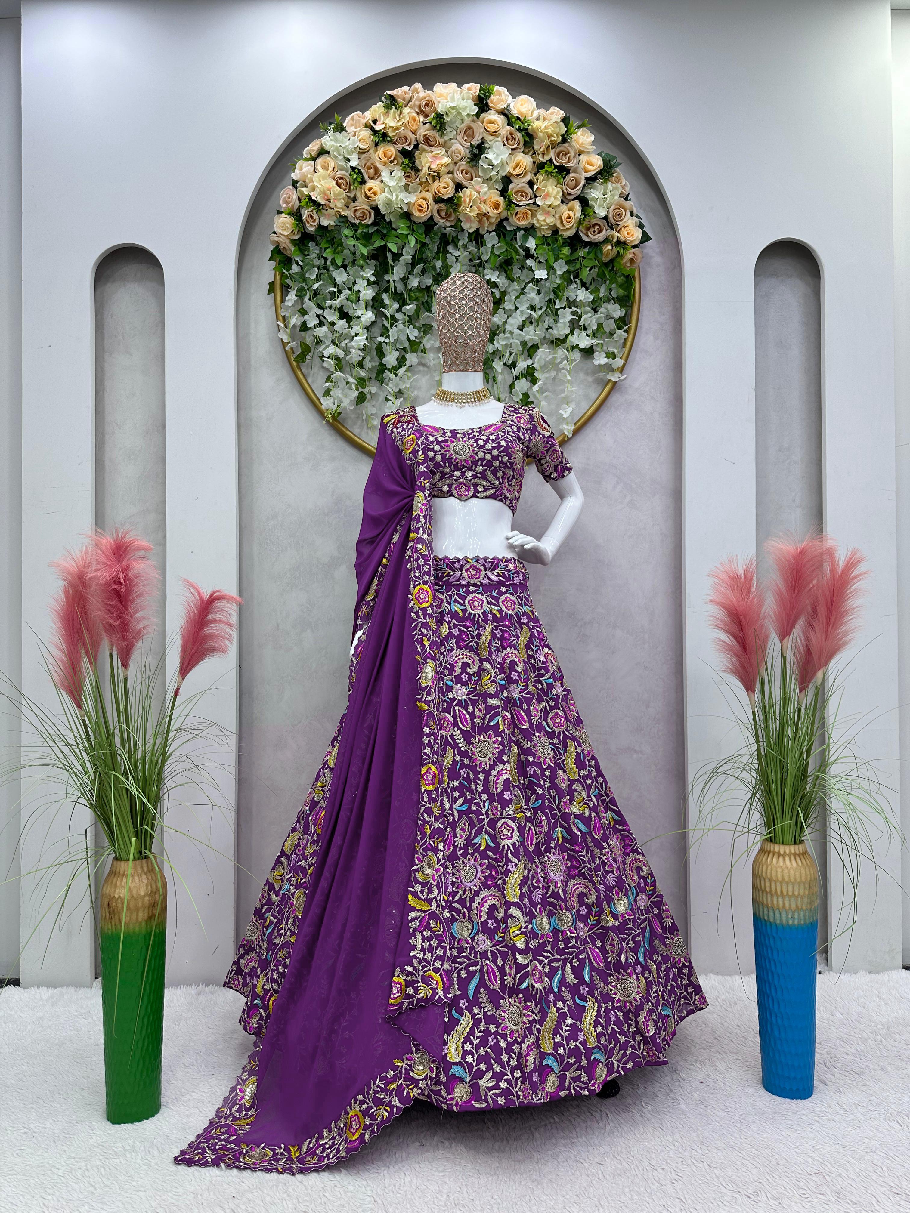 Admiring Purple Color Sequence Work Lehenga Choli