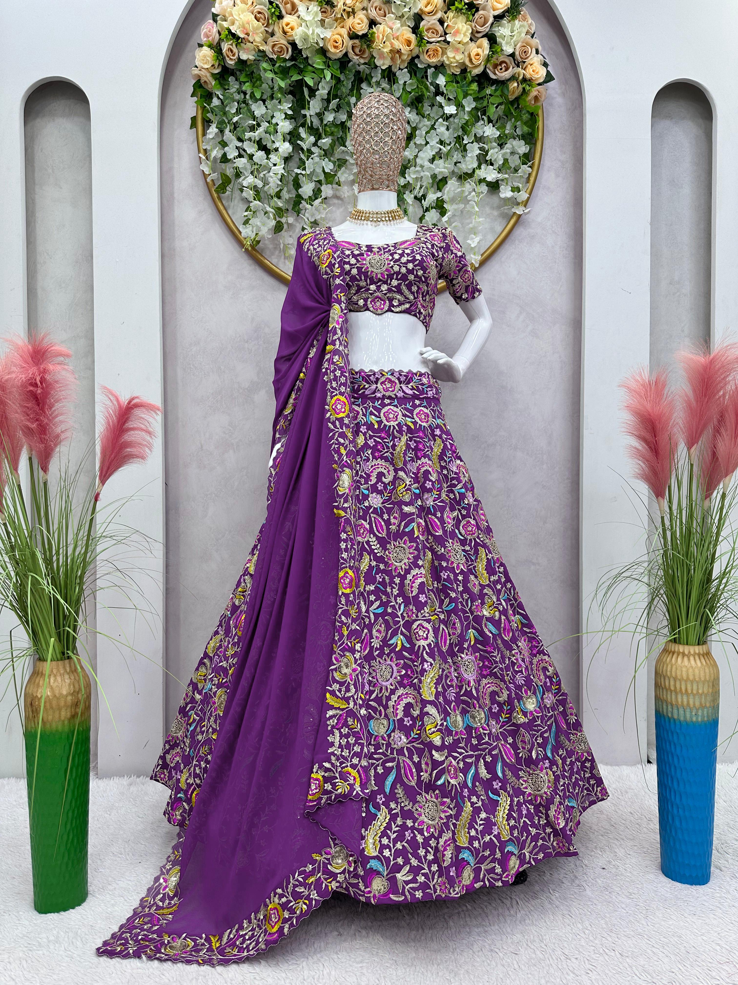 Admiring Purple Color Sequence Work Lehenga Choli