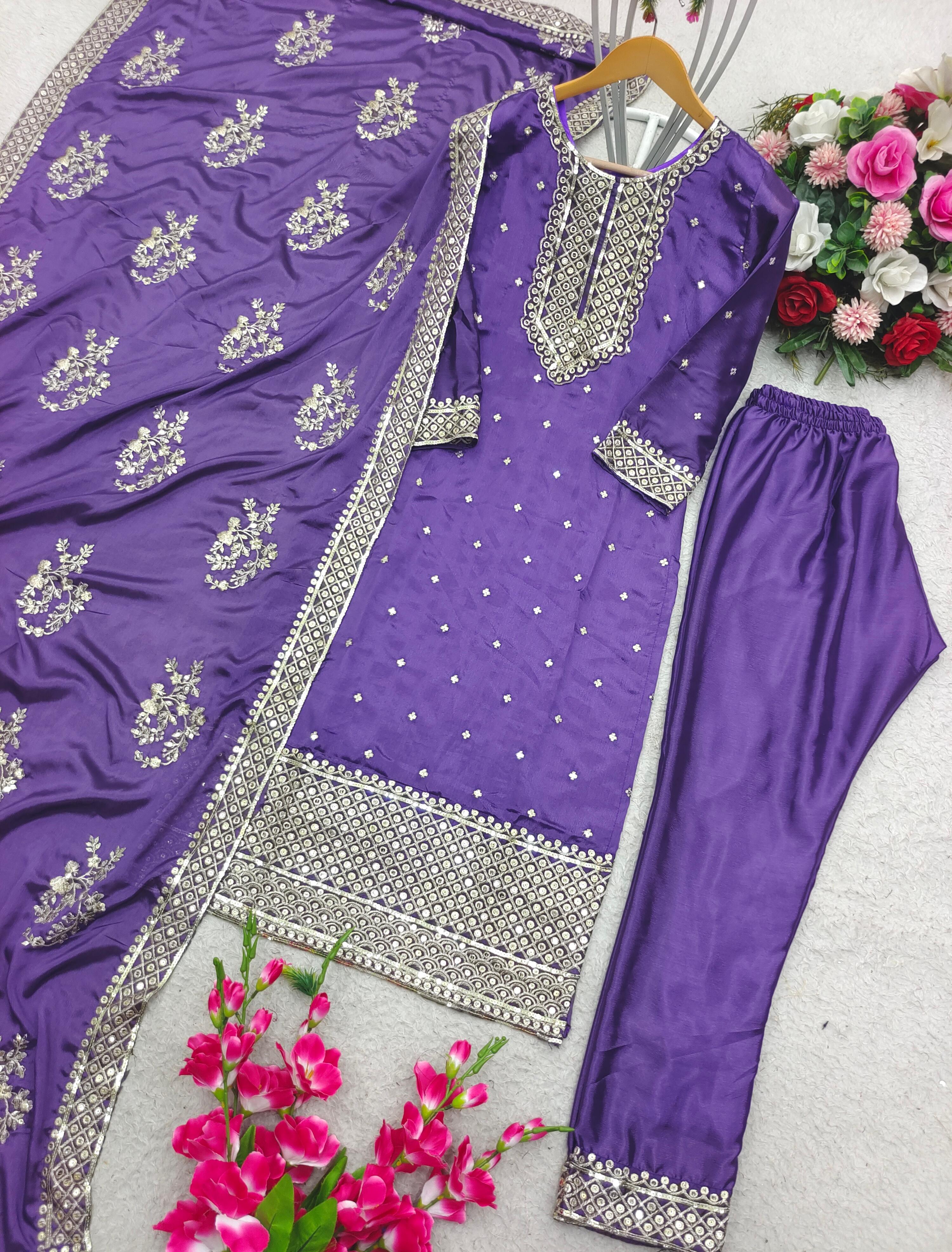 Function Wear Lavender Color Salwar Suit