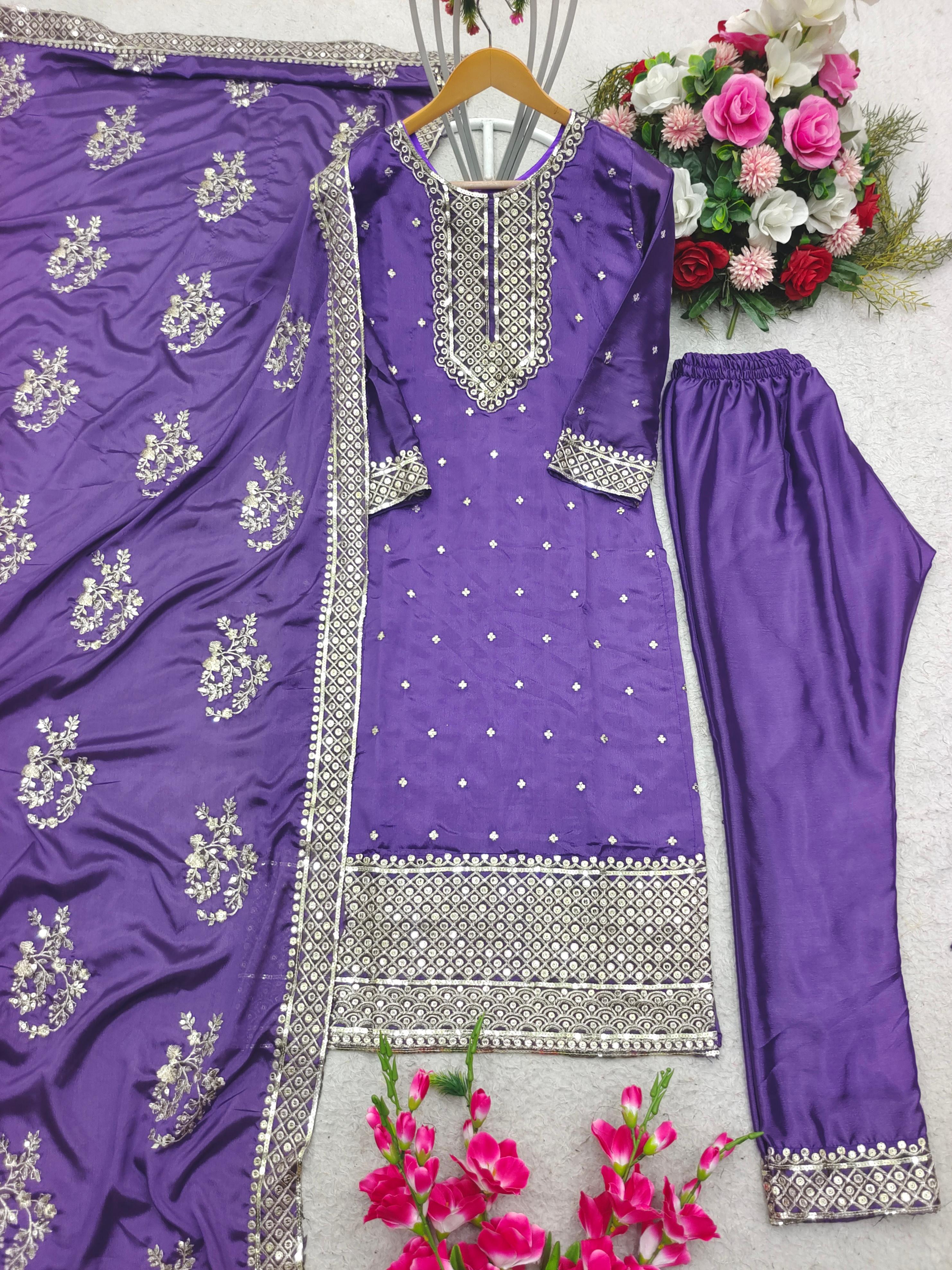 Function Wear Lavender Color Salwar Suit