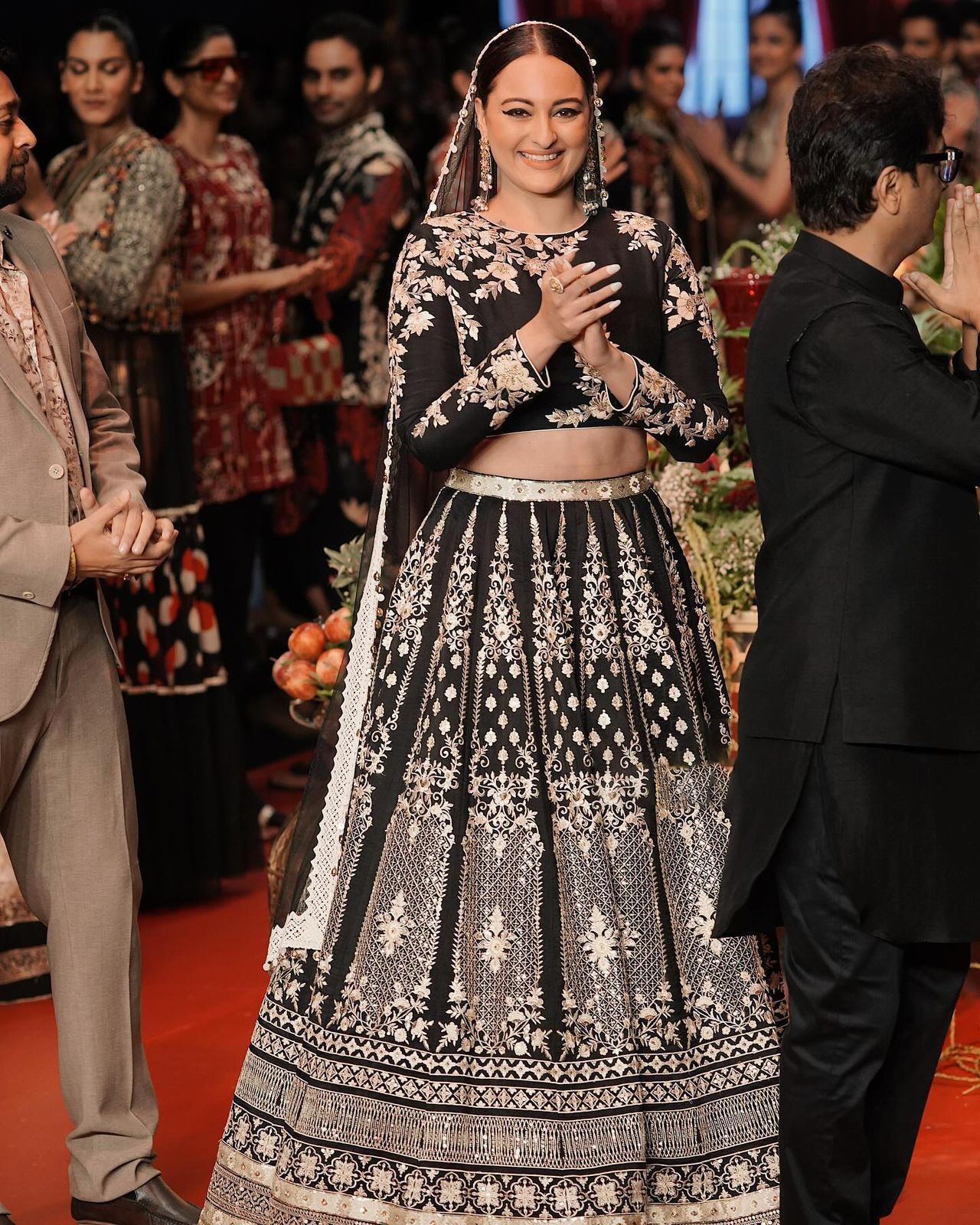 Sonakshi Sinha Black Celebrity Look Lehenga Choli