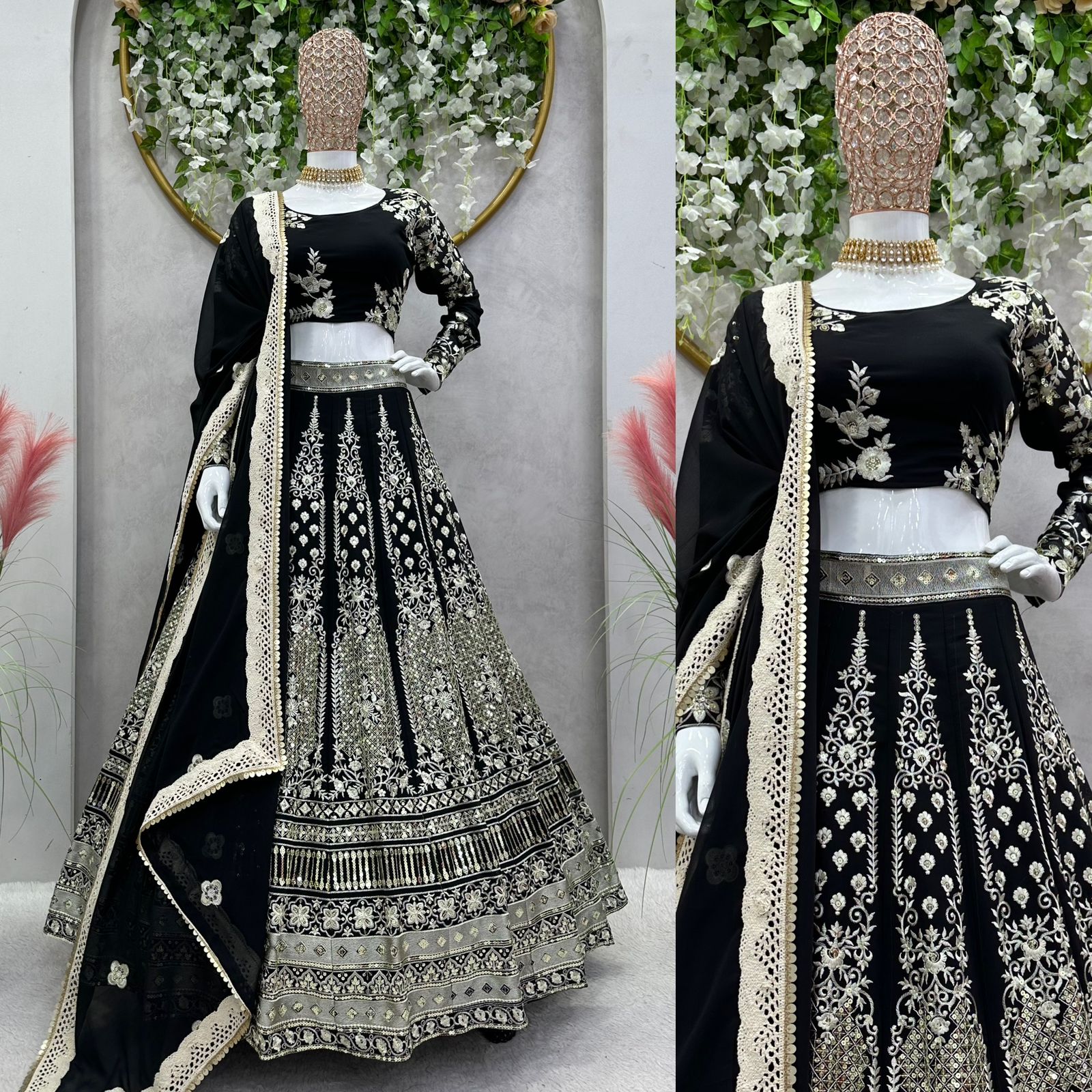 Sonakshi Sinha Black Celebrity Look Lehenga Choli