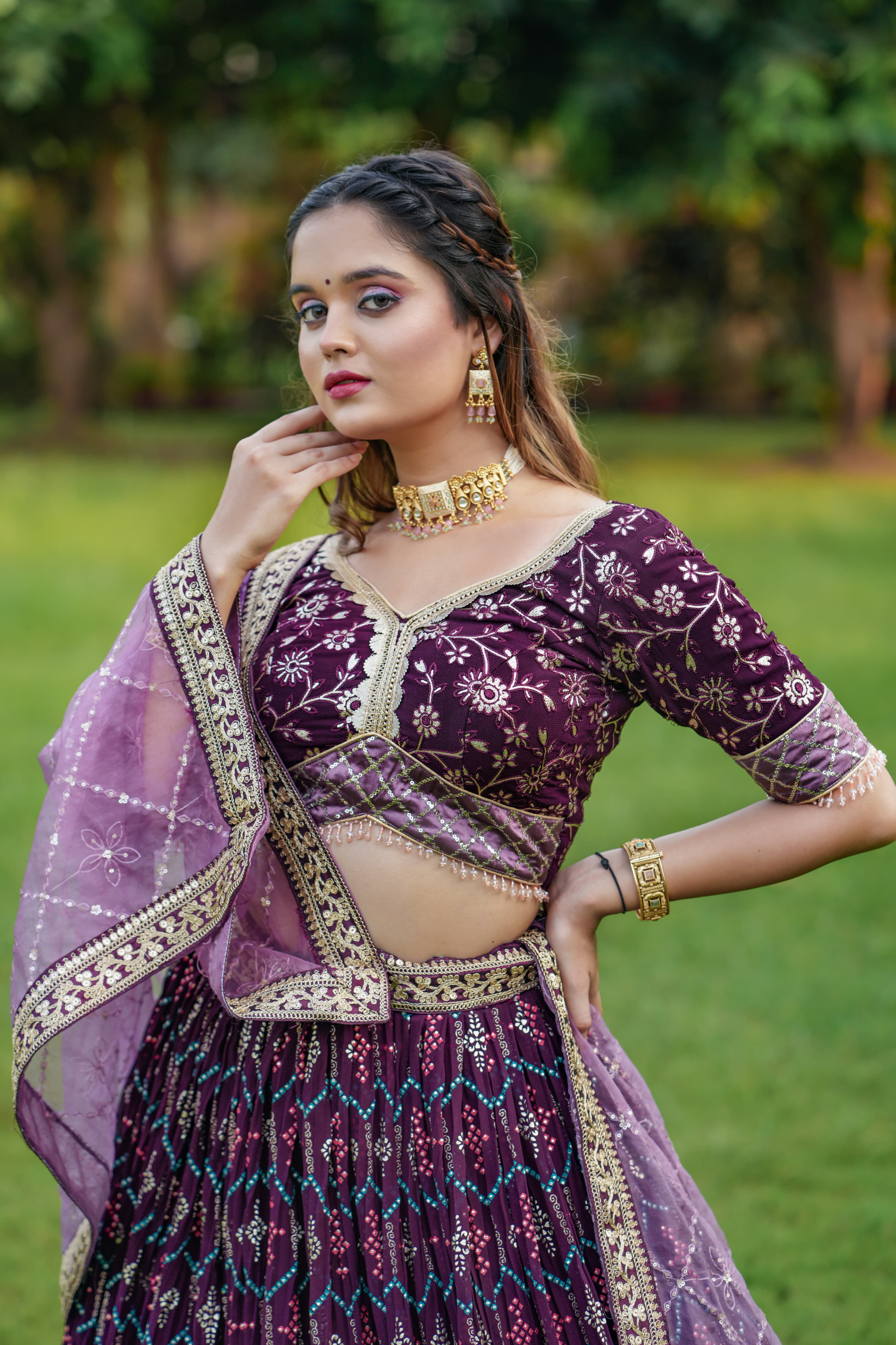 Wedding Wear Wine Heavy Designer Lehenga Choli