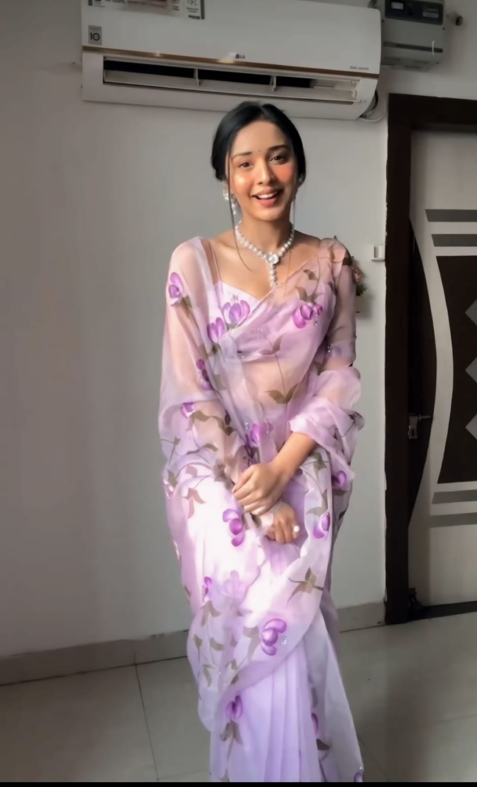 Lavender Ready To Wear Awesome Saree