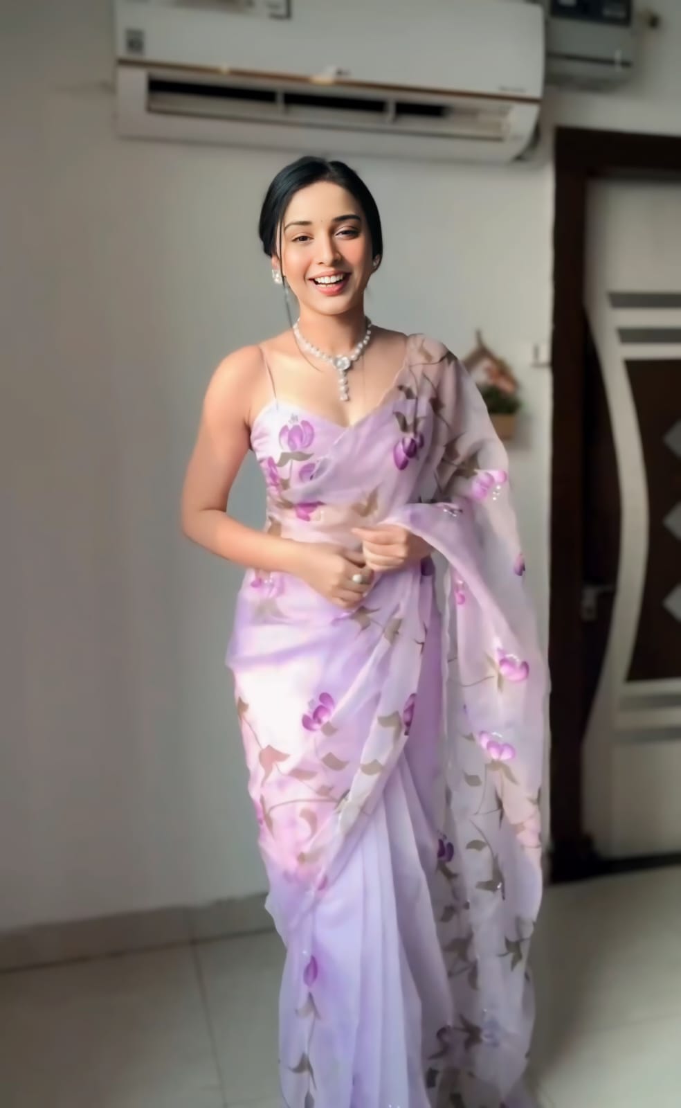 Lavender Ready To Wear Awesome Saree