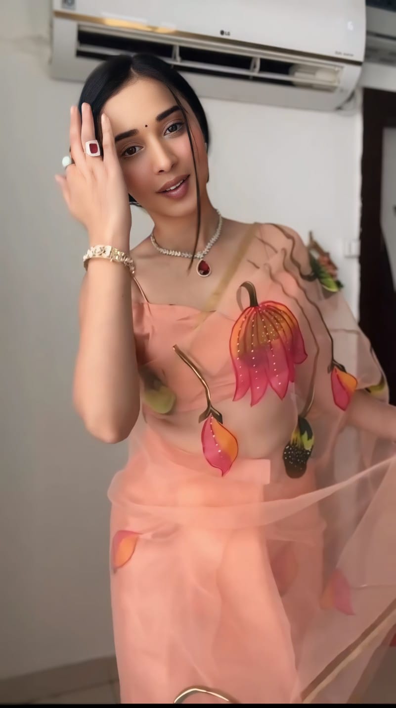Classy Peach Ready To Wear Organza Saree
