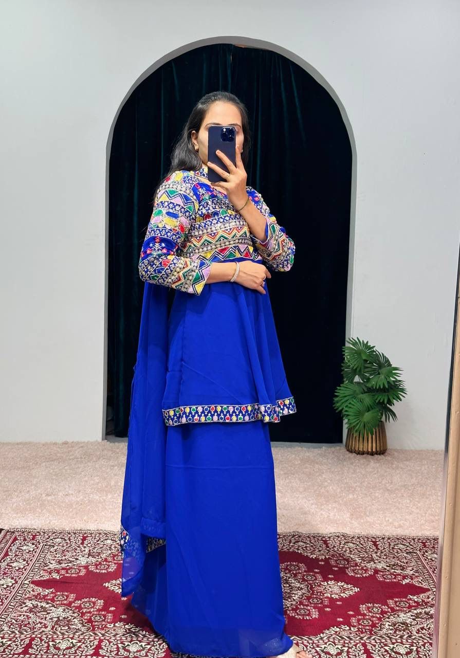 Good Looking Royal Blue Color Sharara Suit