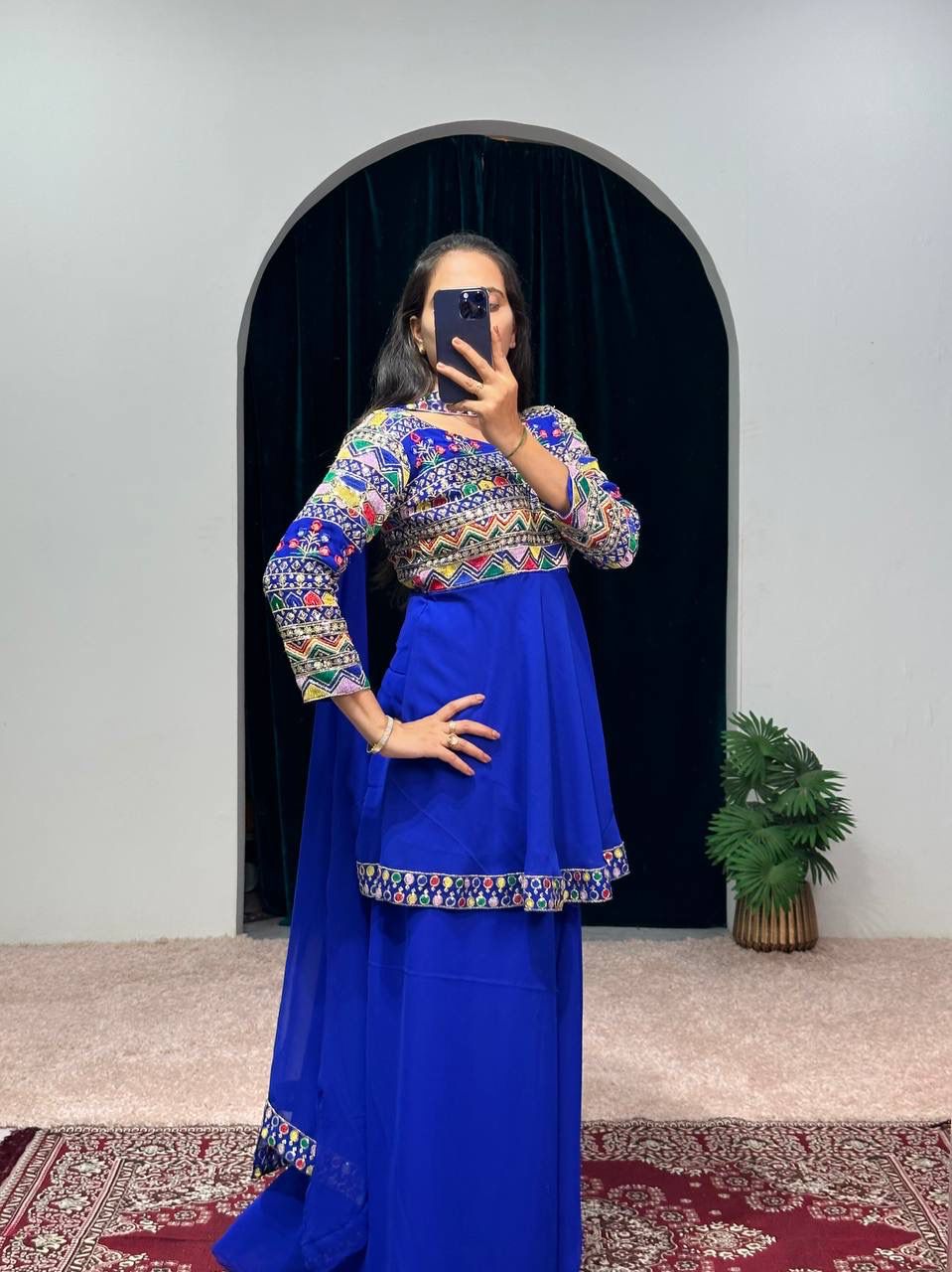 Good Looking Royal Blue Color Sharara Suit