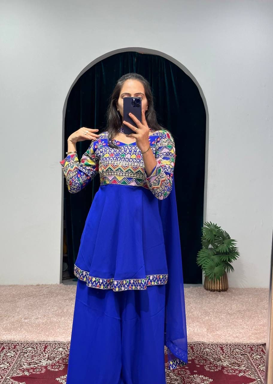 Good Looking Royal Blue Color Sharara Suit