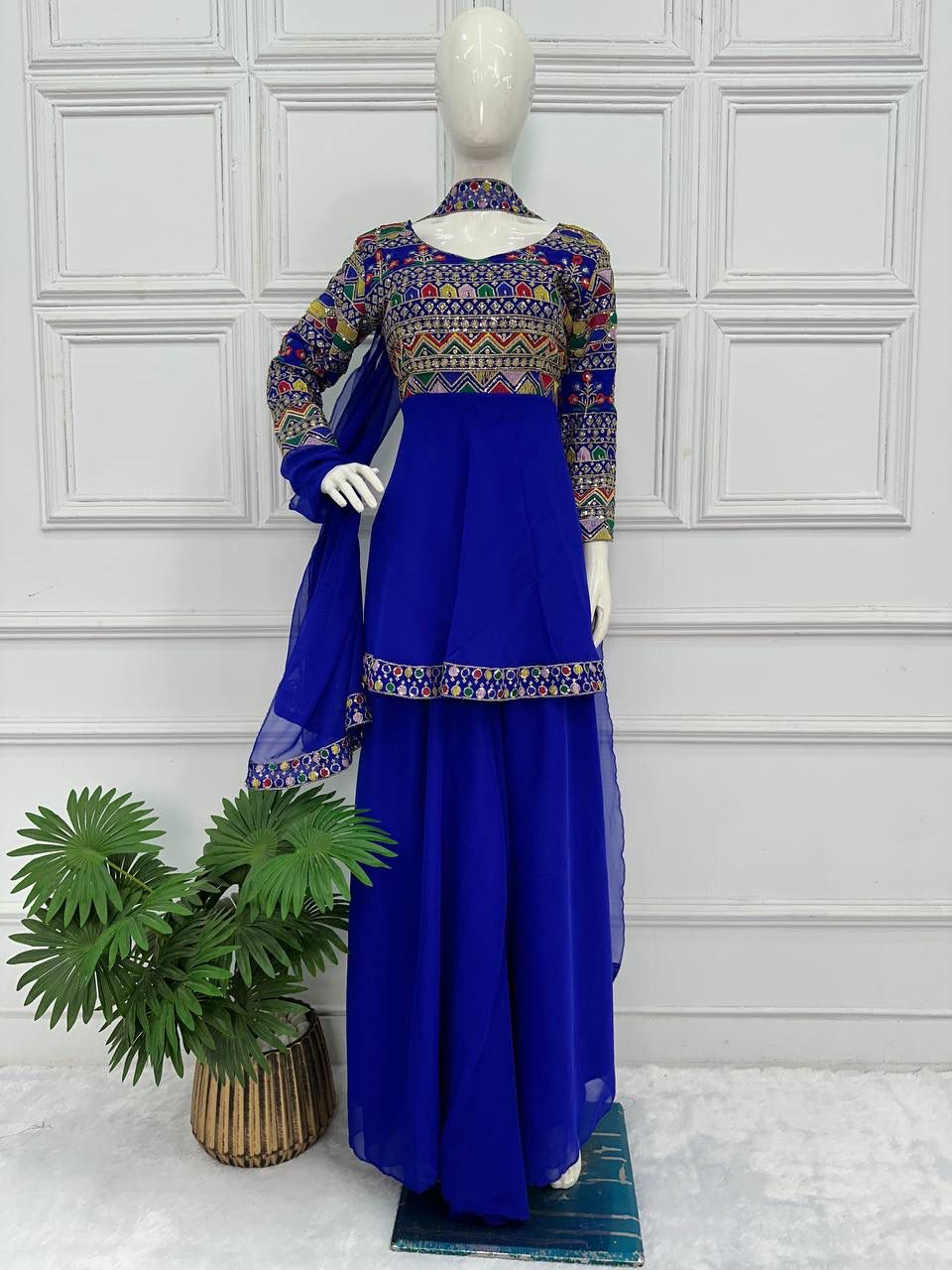 Good Looking Royal Blue Color Sharara Suit