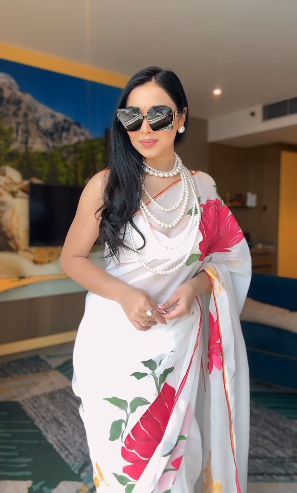 Mesmerizing White Color Ready To Wear Saree