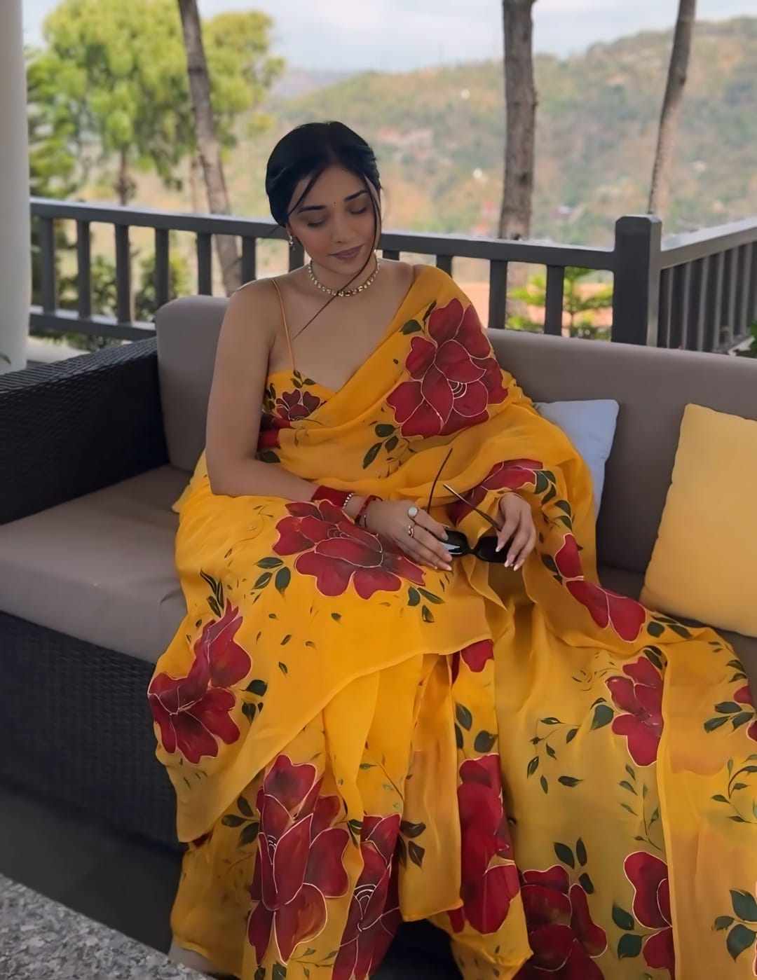 Flattering Yellow Color Ready To Wear Saree