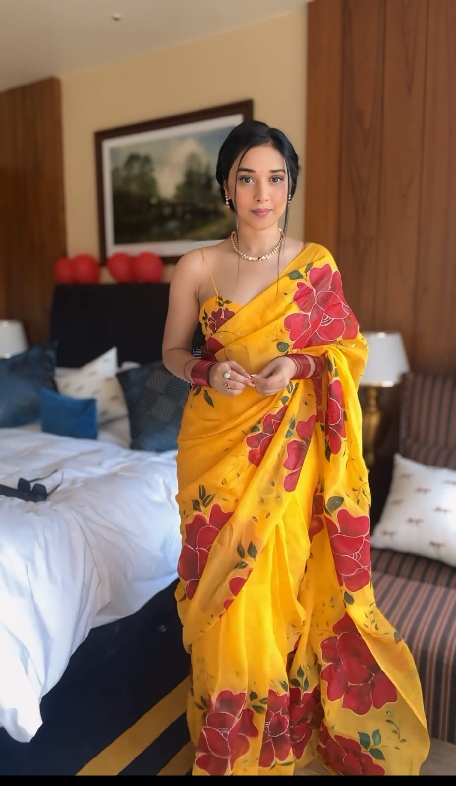 Flattering Yellow Color Ready To Wear Saree