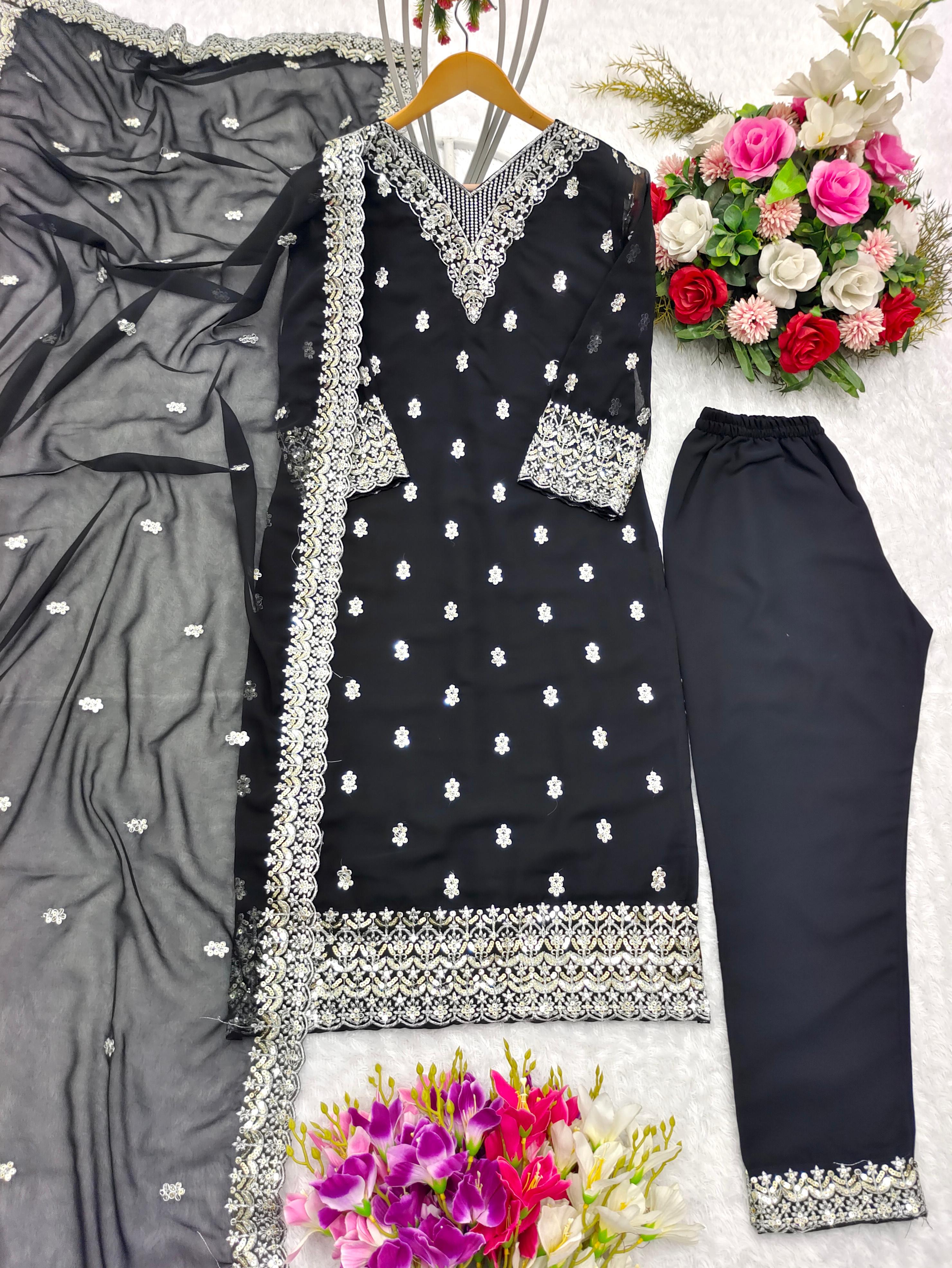 Fabulous Sequence Work Black Color Salwar Suit