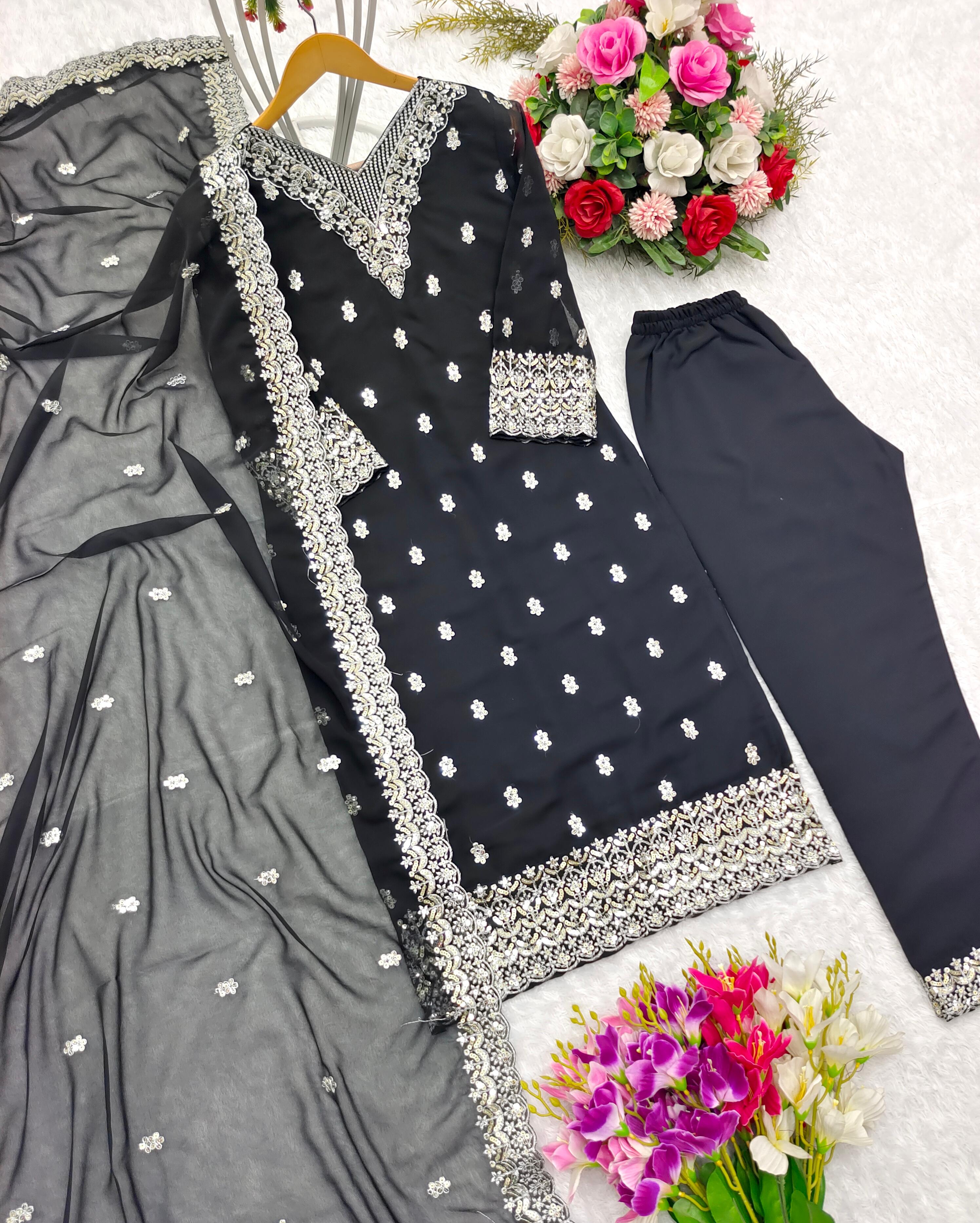 Fabulous Sequence Work Black Color Salwar Suit