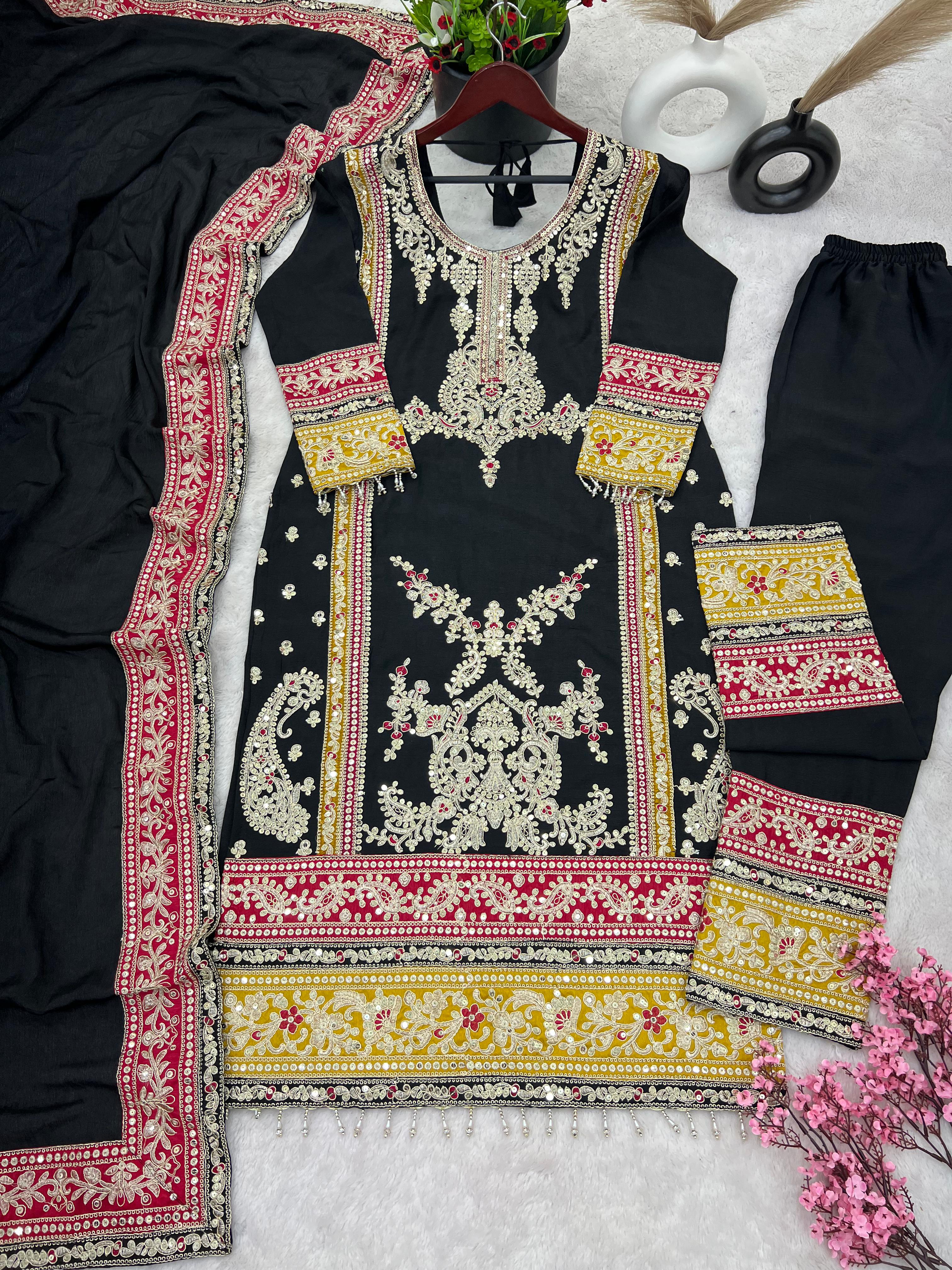 Black Salwar Suit With Beautiful Sequence Embroidery Work