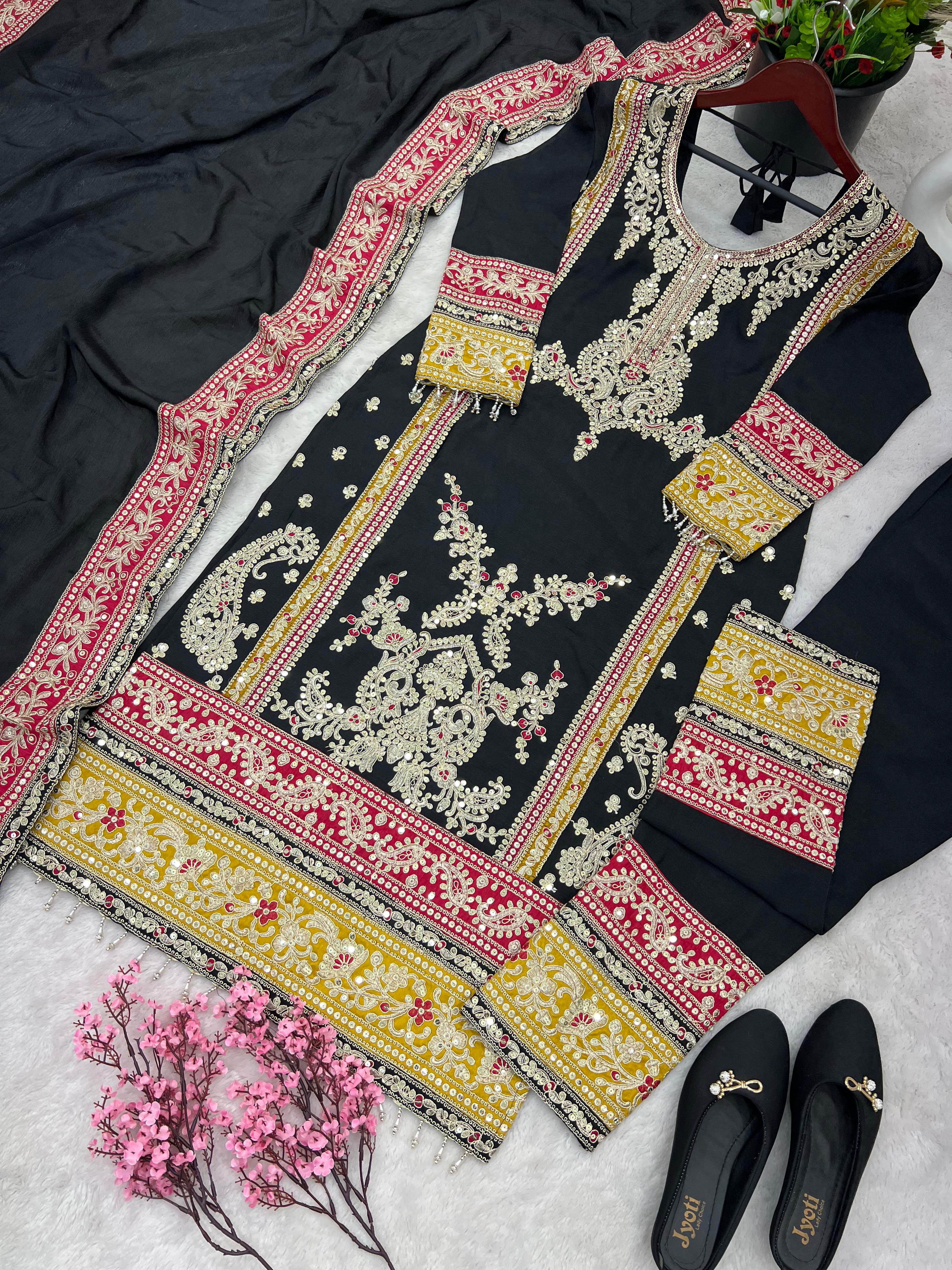 Black Salwar Suit With Beautiful Sequence Embroidery Work