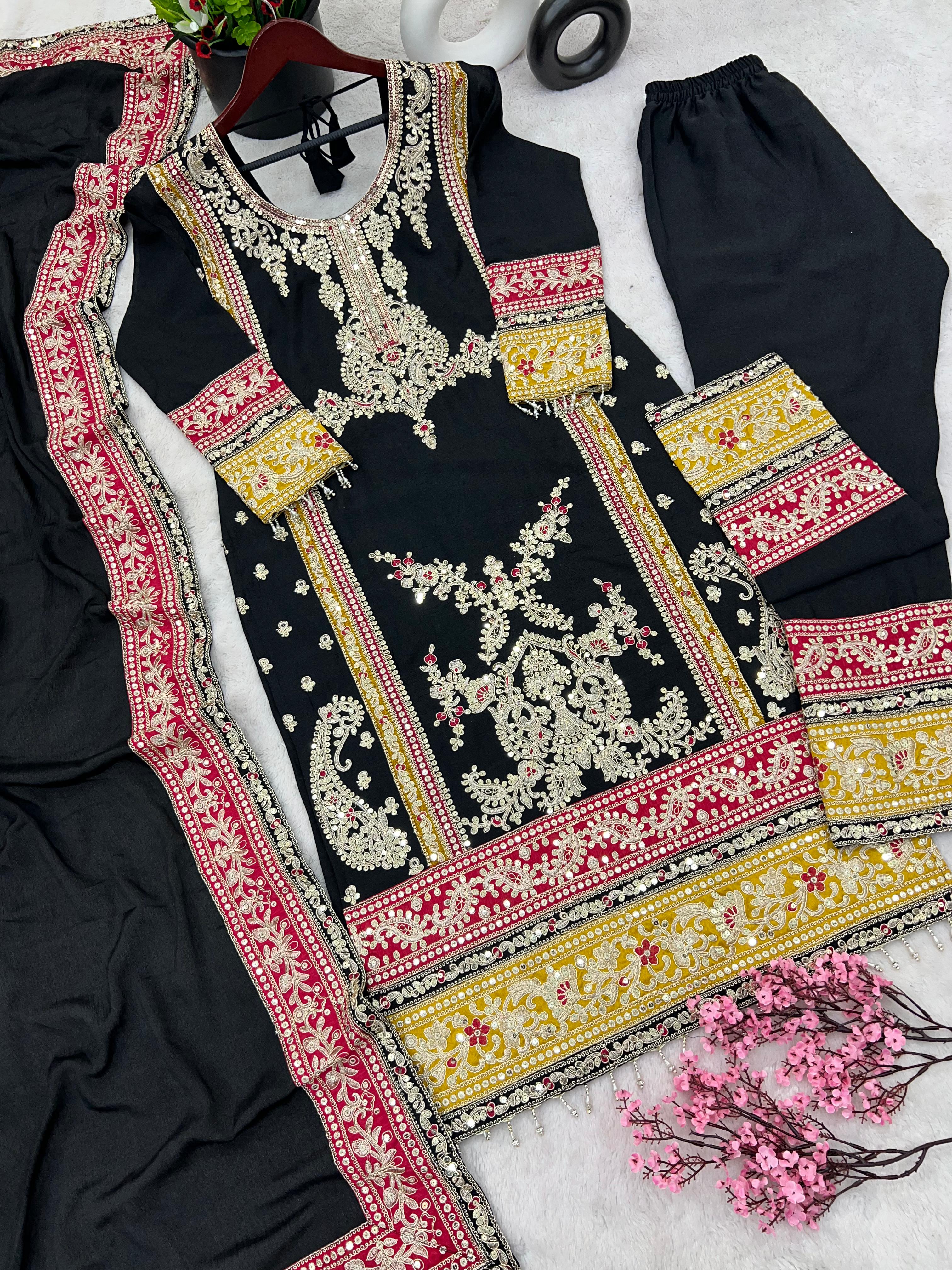 Black Salwar Suit With Beautiful Sequence Embroidery Work