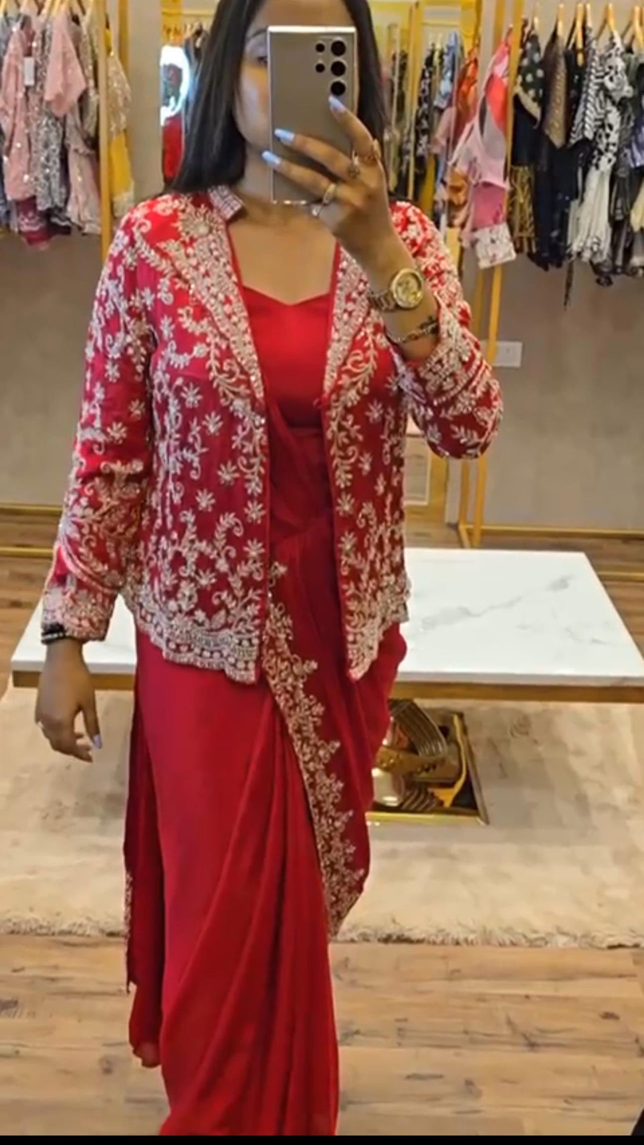Pretty Pink Color Chinon Silk Saree With Work Koti