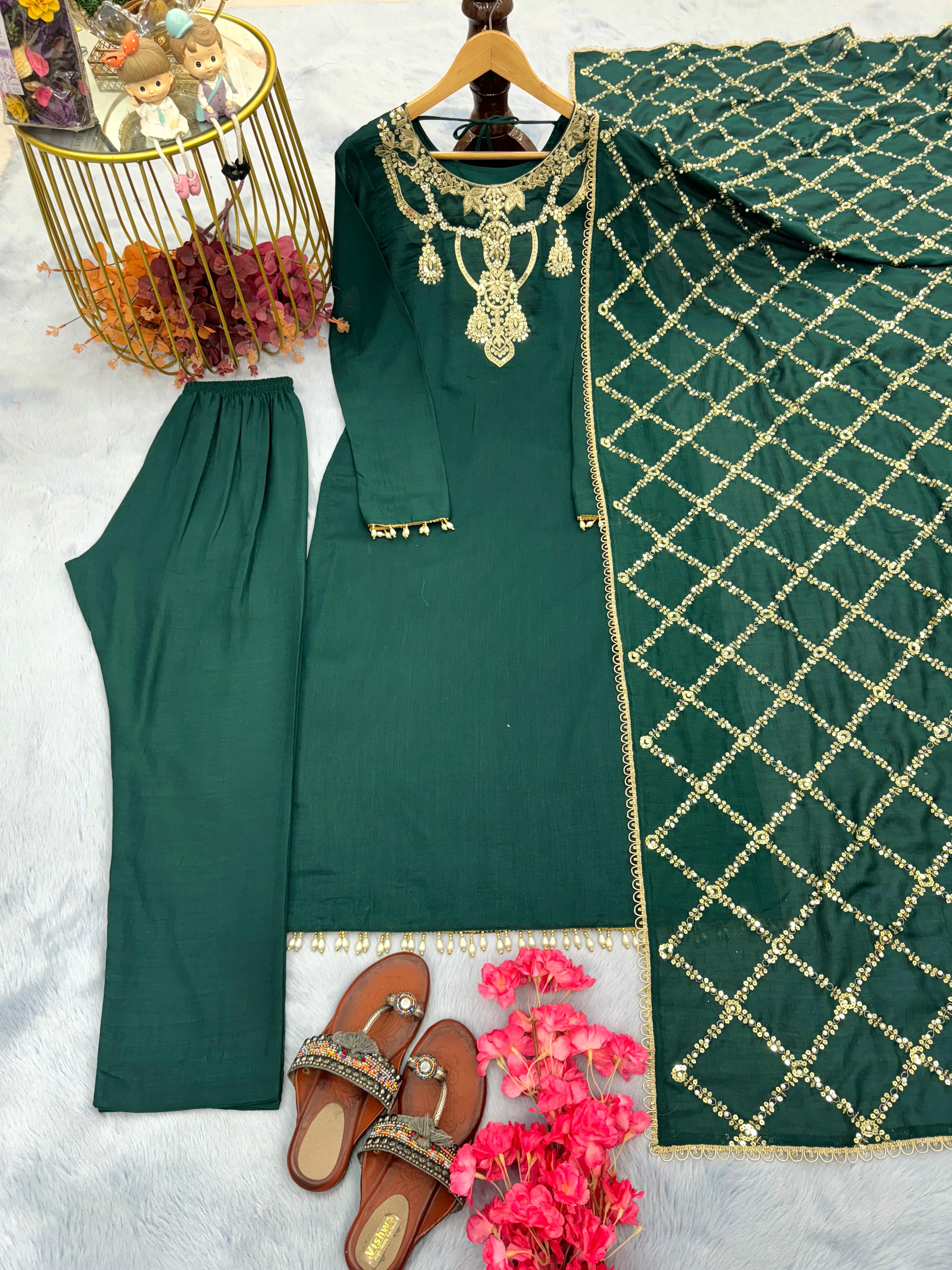 Good Looking Green Color Salwar Suit