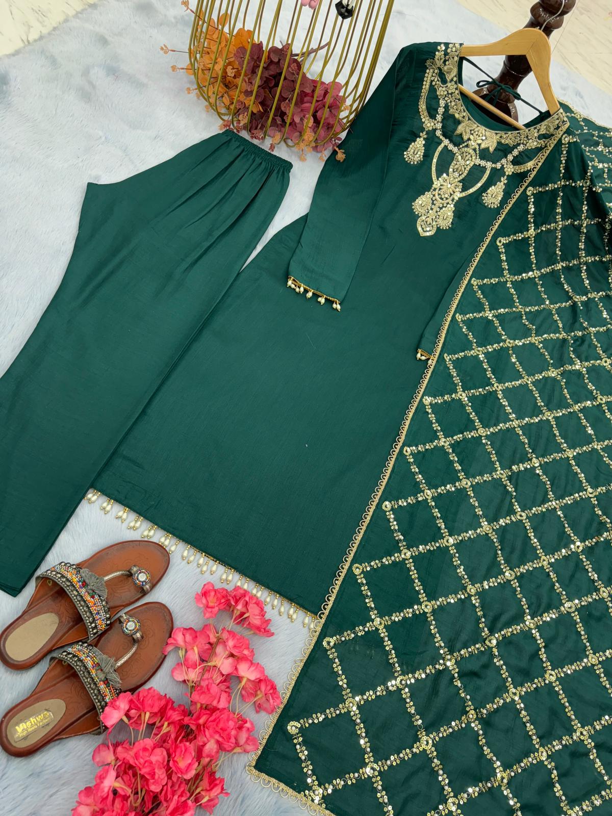 Good Looking Green Color Salwar Suit