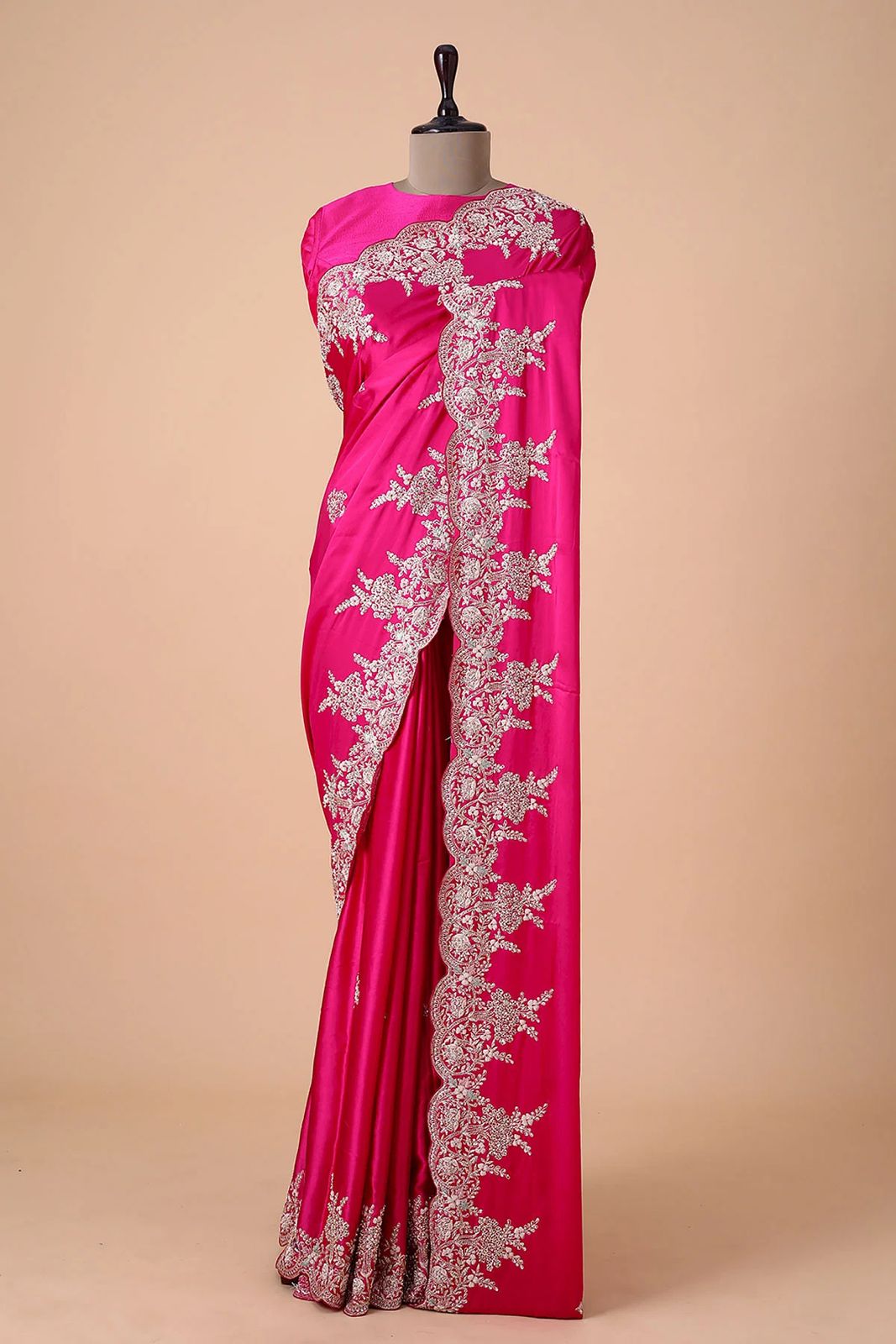 Sequence Work Pink Saree Embellished Saree