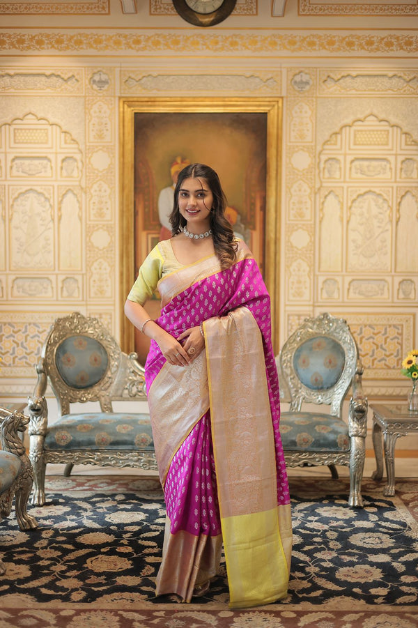 Wedding Wear Pink Color Kanjivaram Silk Saree