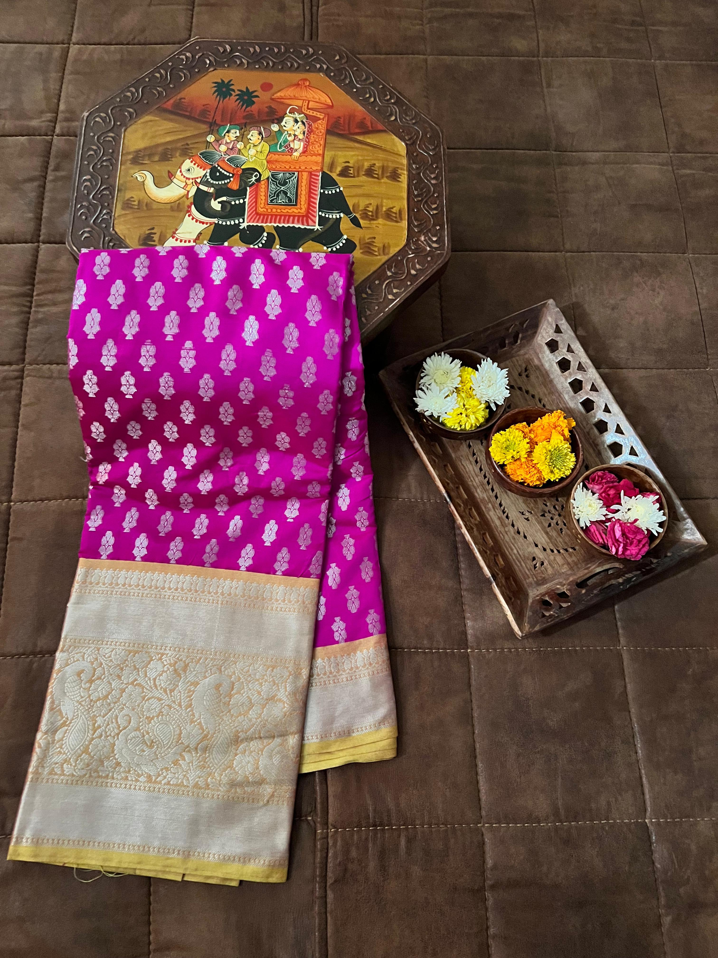 Wedding Wear Pink Color Kanjivaram Silk Saree