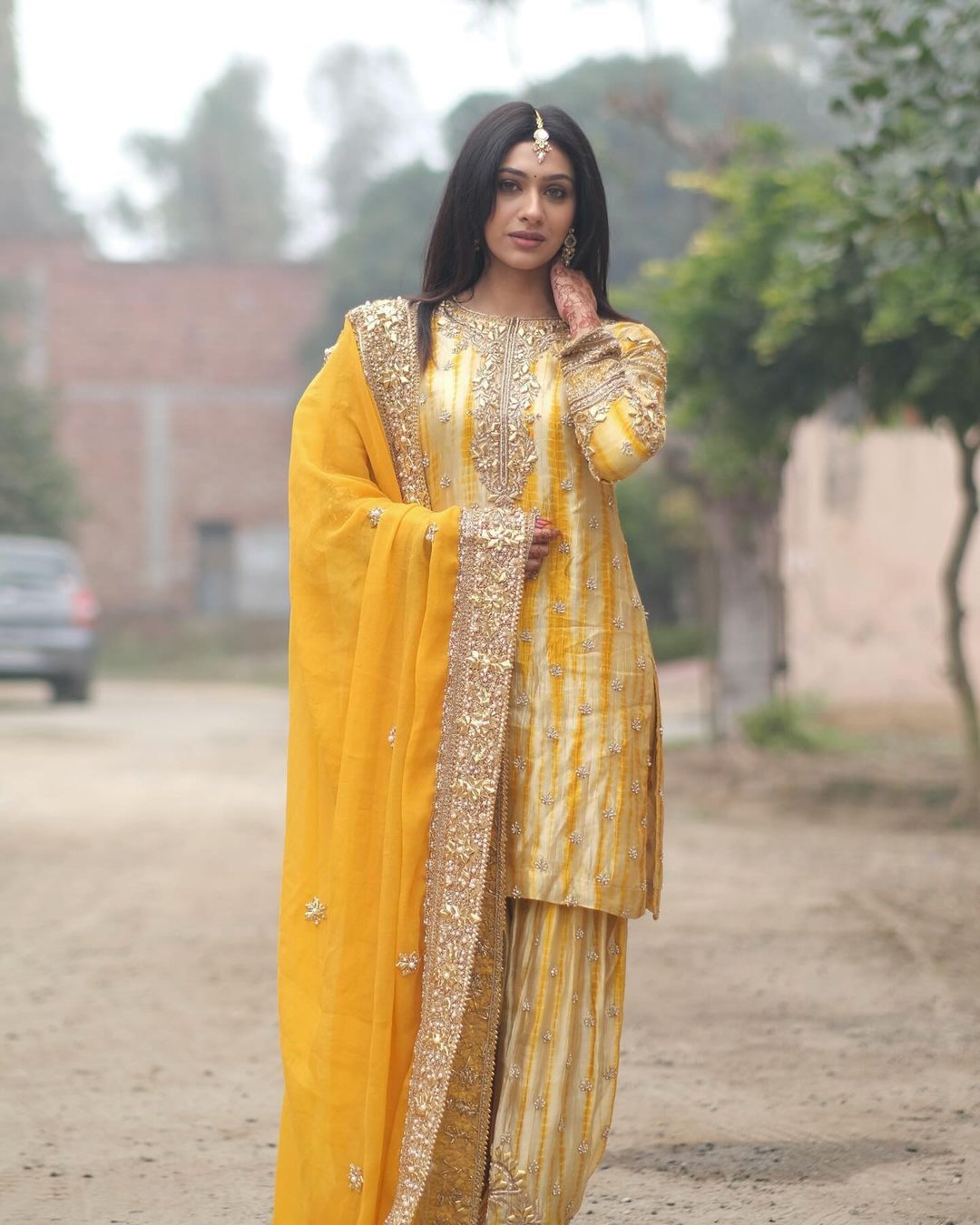 Haldi Wear Yellow Color Pure Chinon Silk With Digital Print And Sequence Work Patiyala Suit