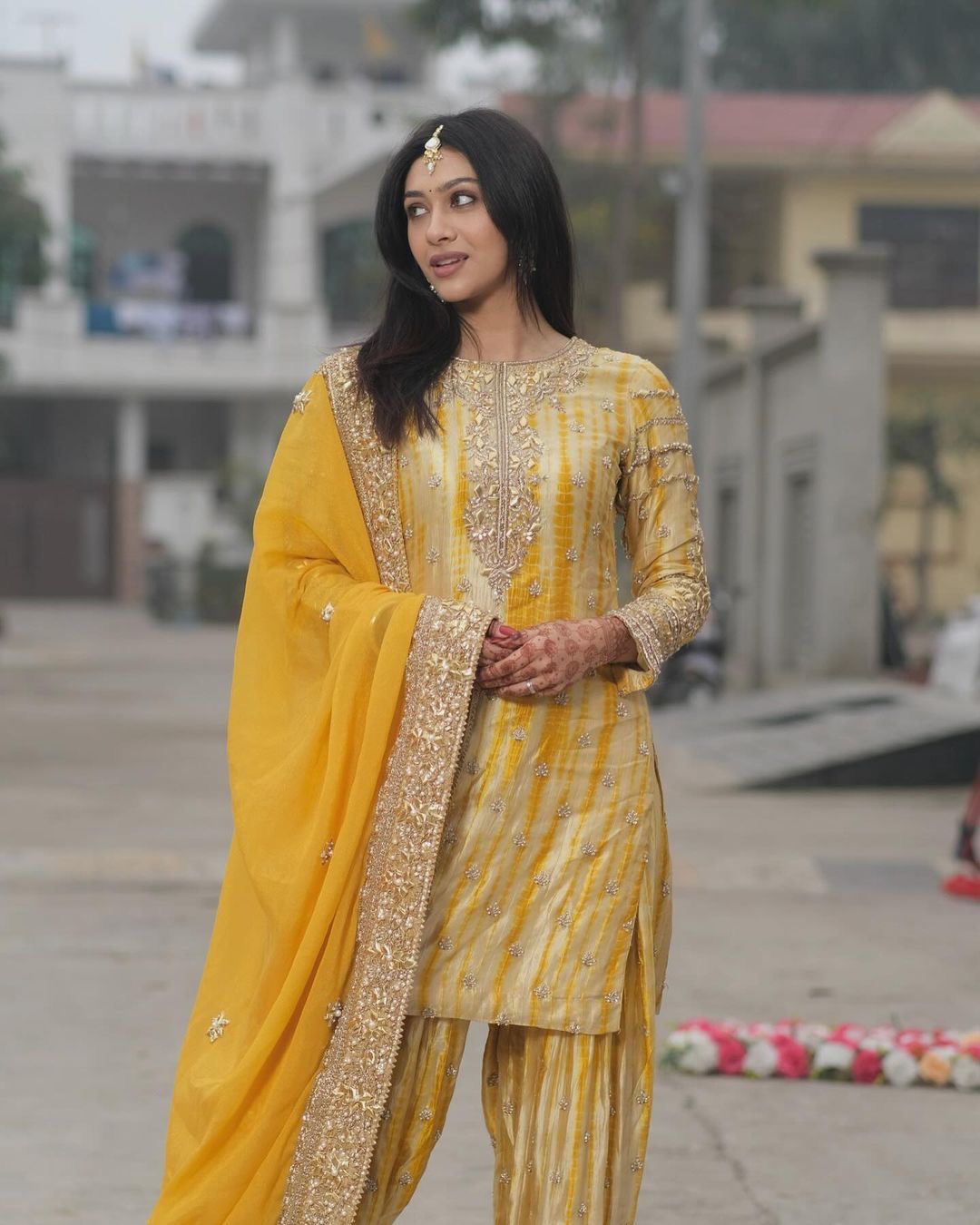 Haldi Wear Yellow Color Pure Chinon Silk With Digital Print And Sequence Work Patiyala Suit